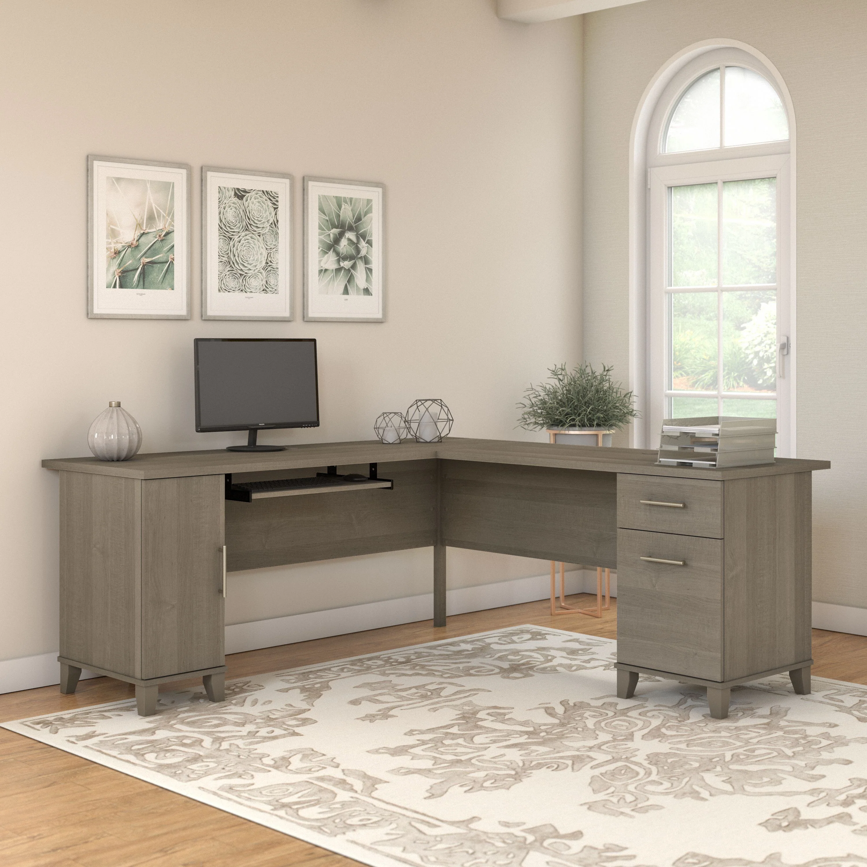 Somerset 72W L Shaped Desk with Storage