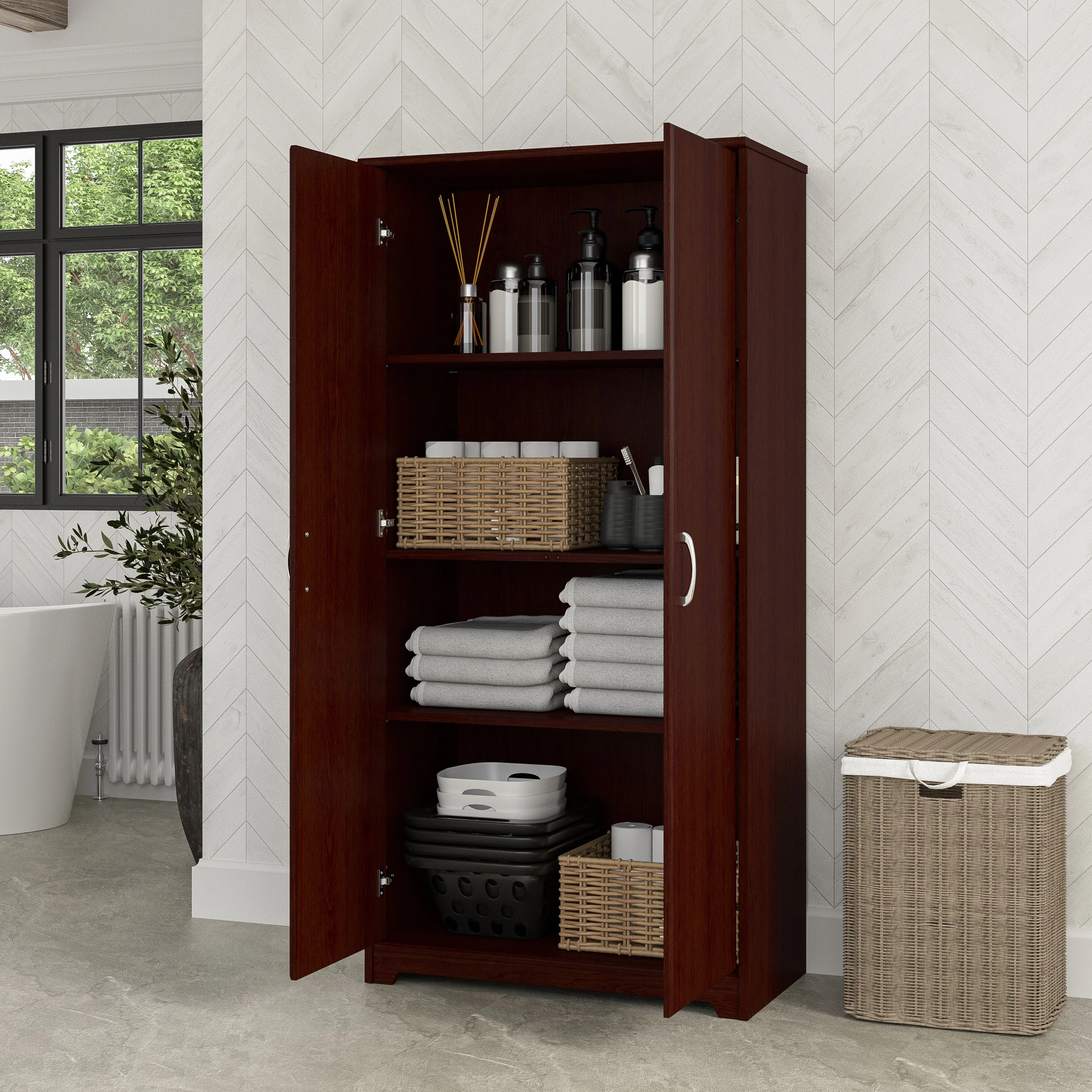 Cabot Tall Storage Cabinet with Doors