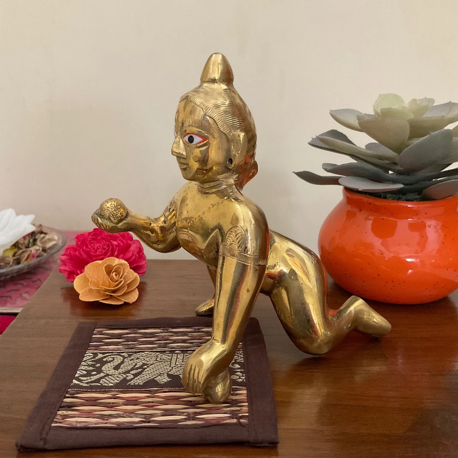 Laddu Gopal Brass Idol - Baby Krishna - Decorative Figurine