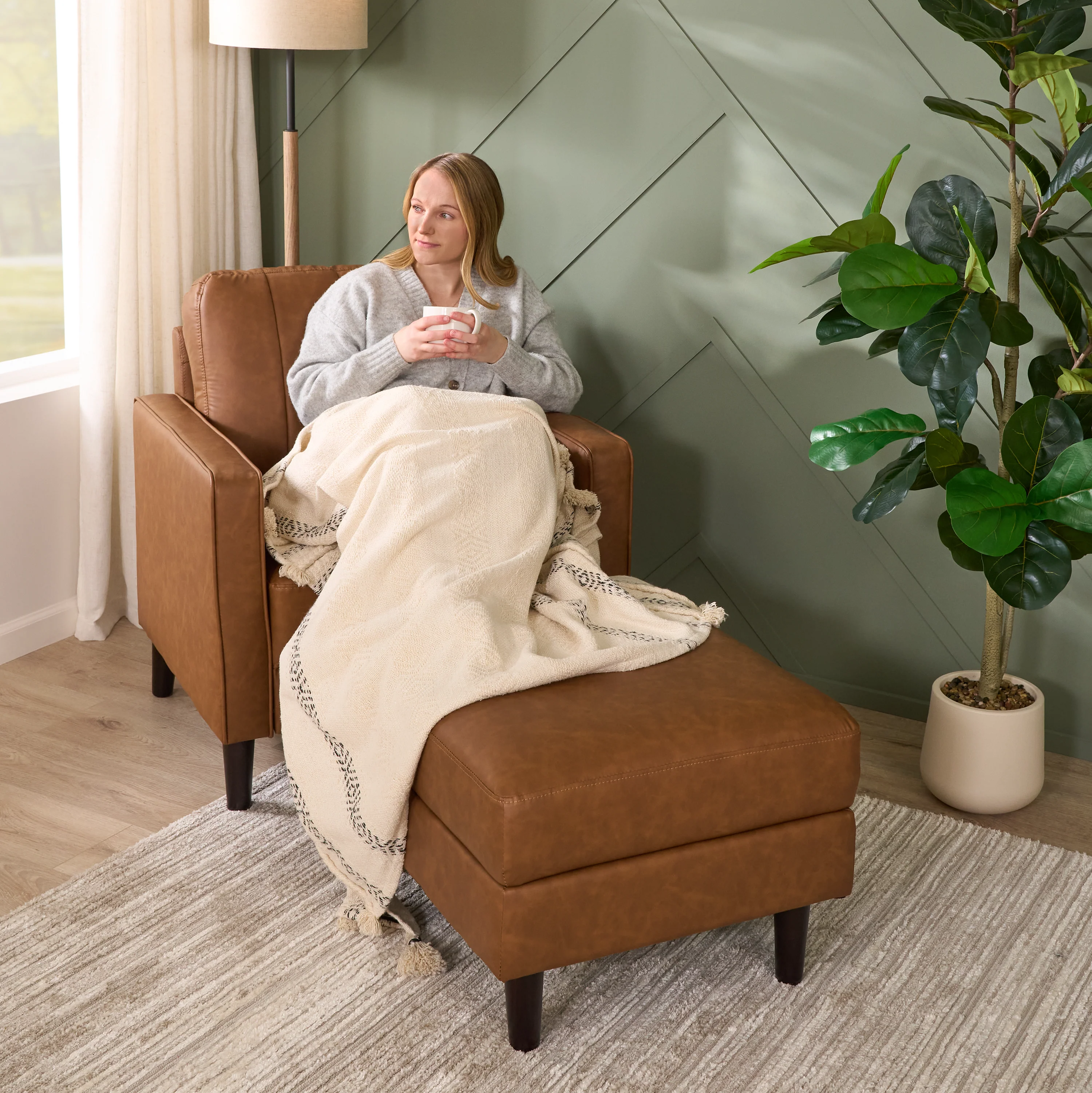 Bush Home Max Accent Chair and Storage Ottoman