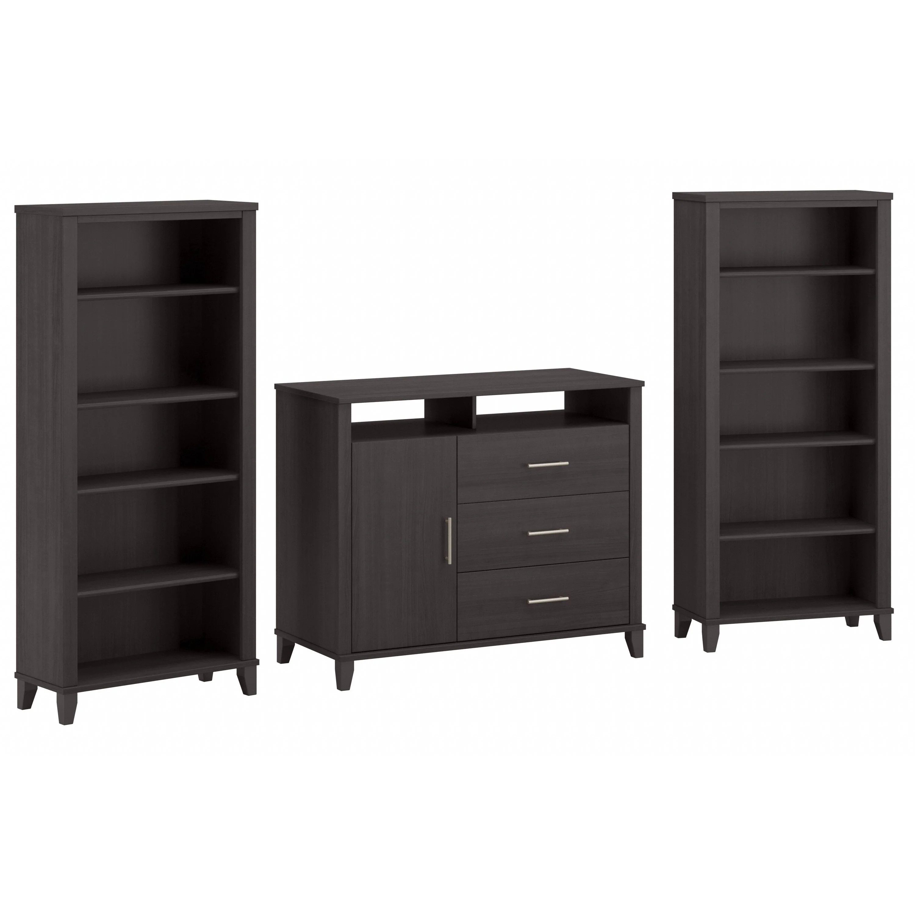 Office Storage Credenza with Bookcases