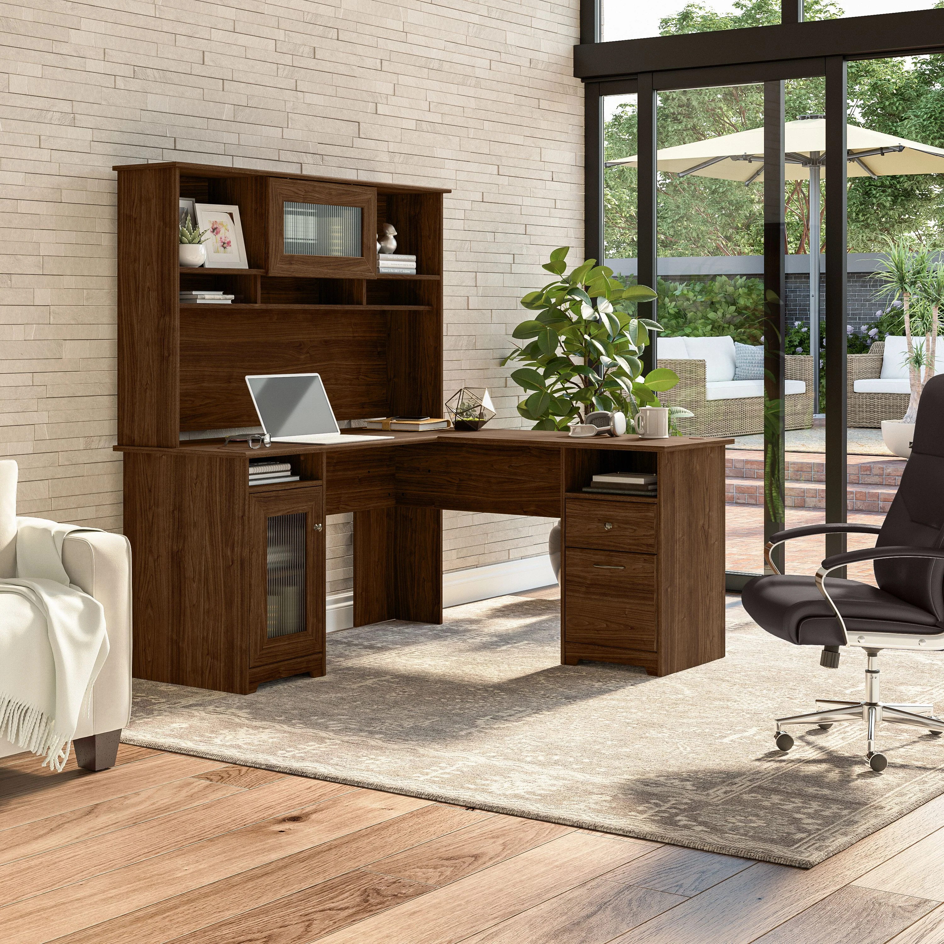Cabot 60W L Shaped Computer Desk with Hutch and Storage