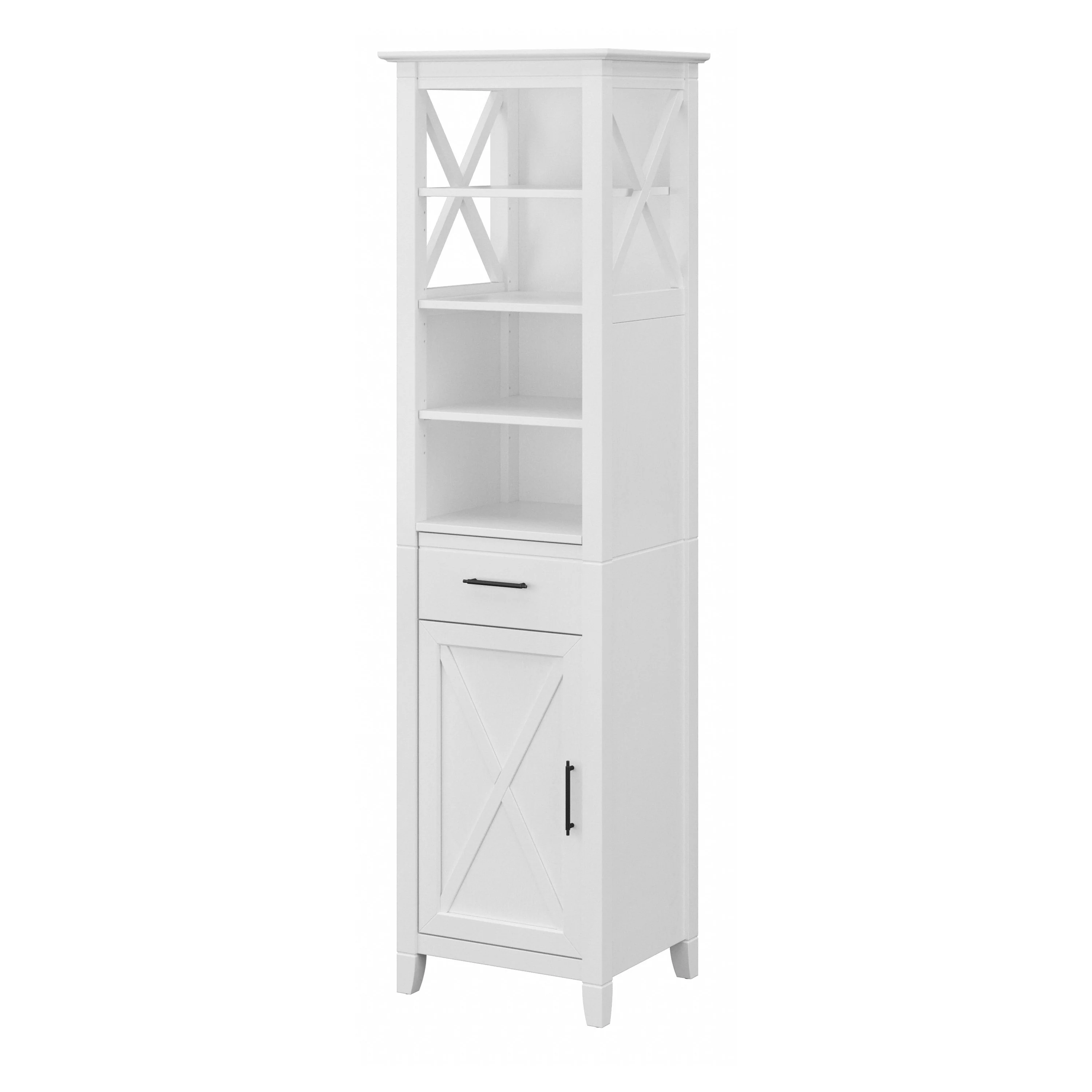 Key West Tall Narrow Bookcase Cabinet