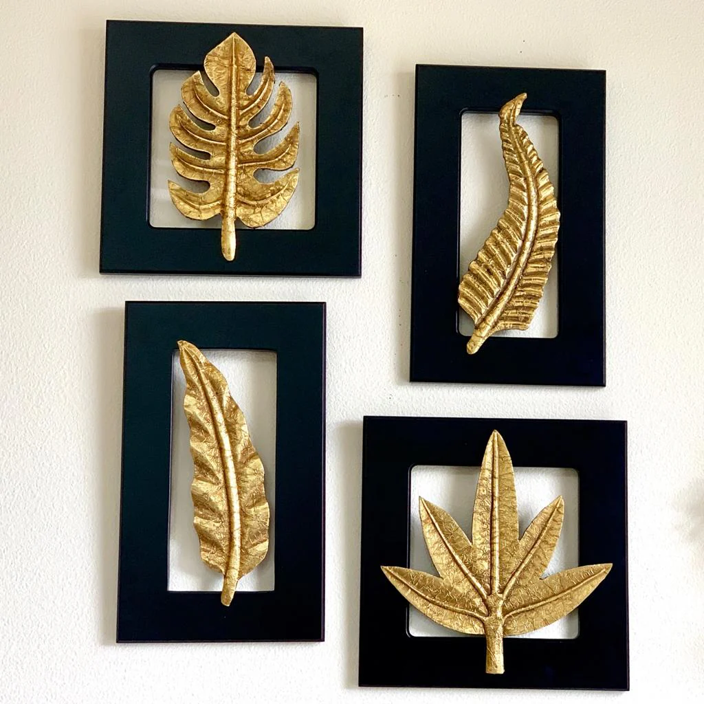 Brass Leaf Wall Hanging (Set of 4)