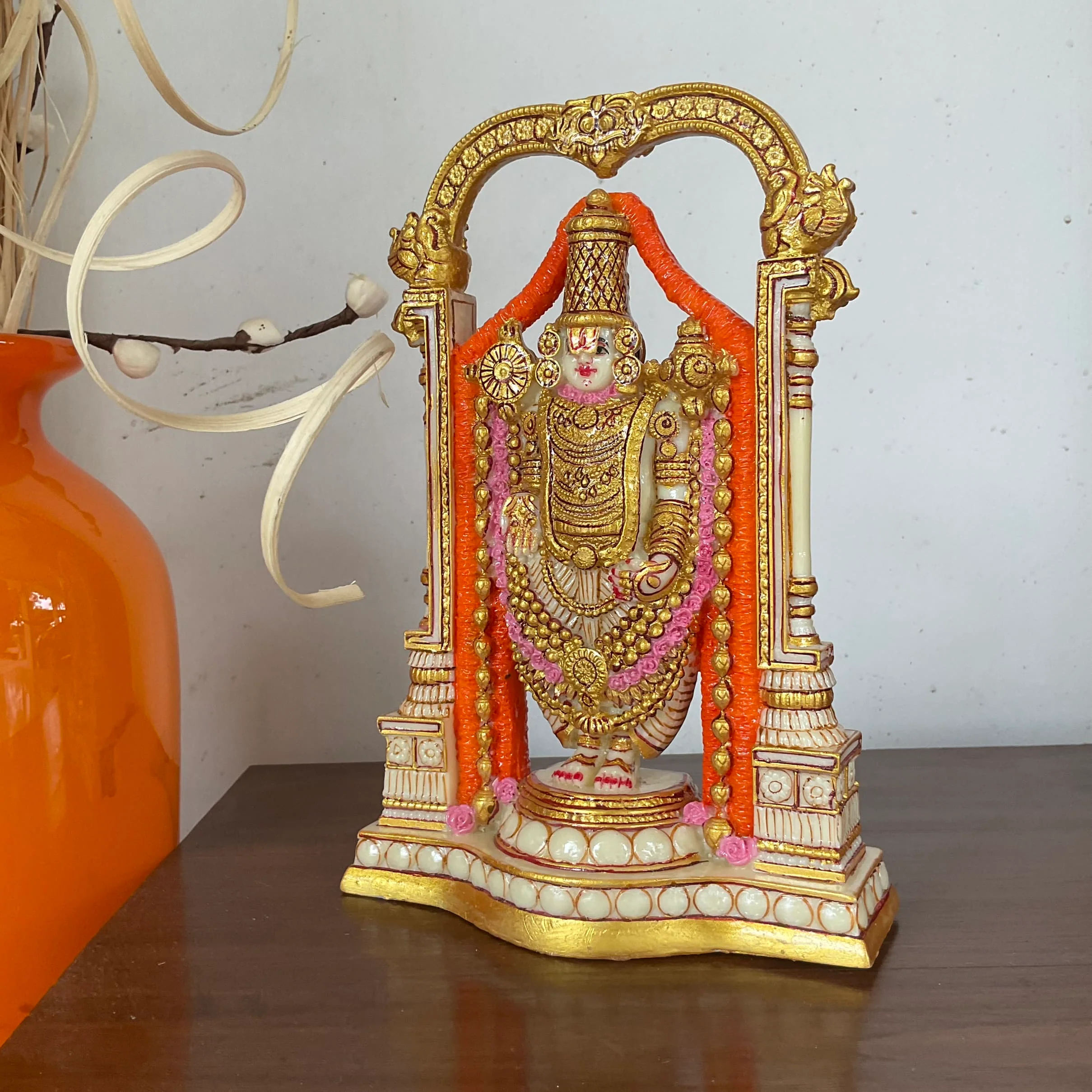 Handcrafted Balaji Statue, Marble Dust Resin Idol - Decorative Murti