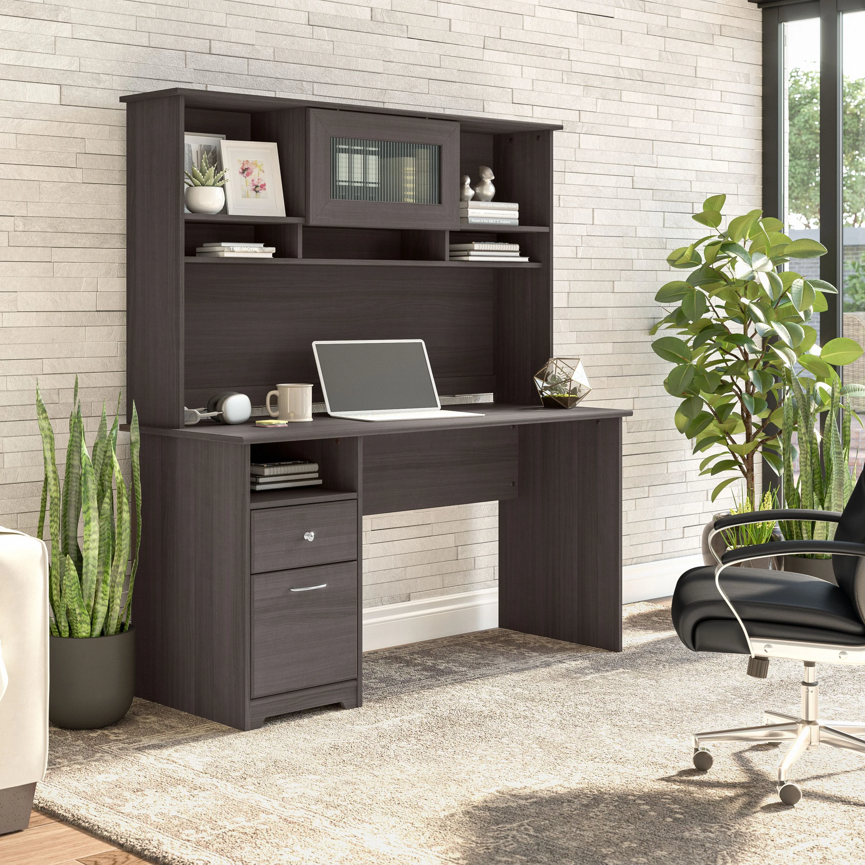 Cabot 60W Computer Desk with Hutch