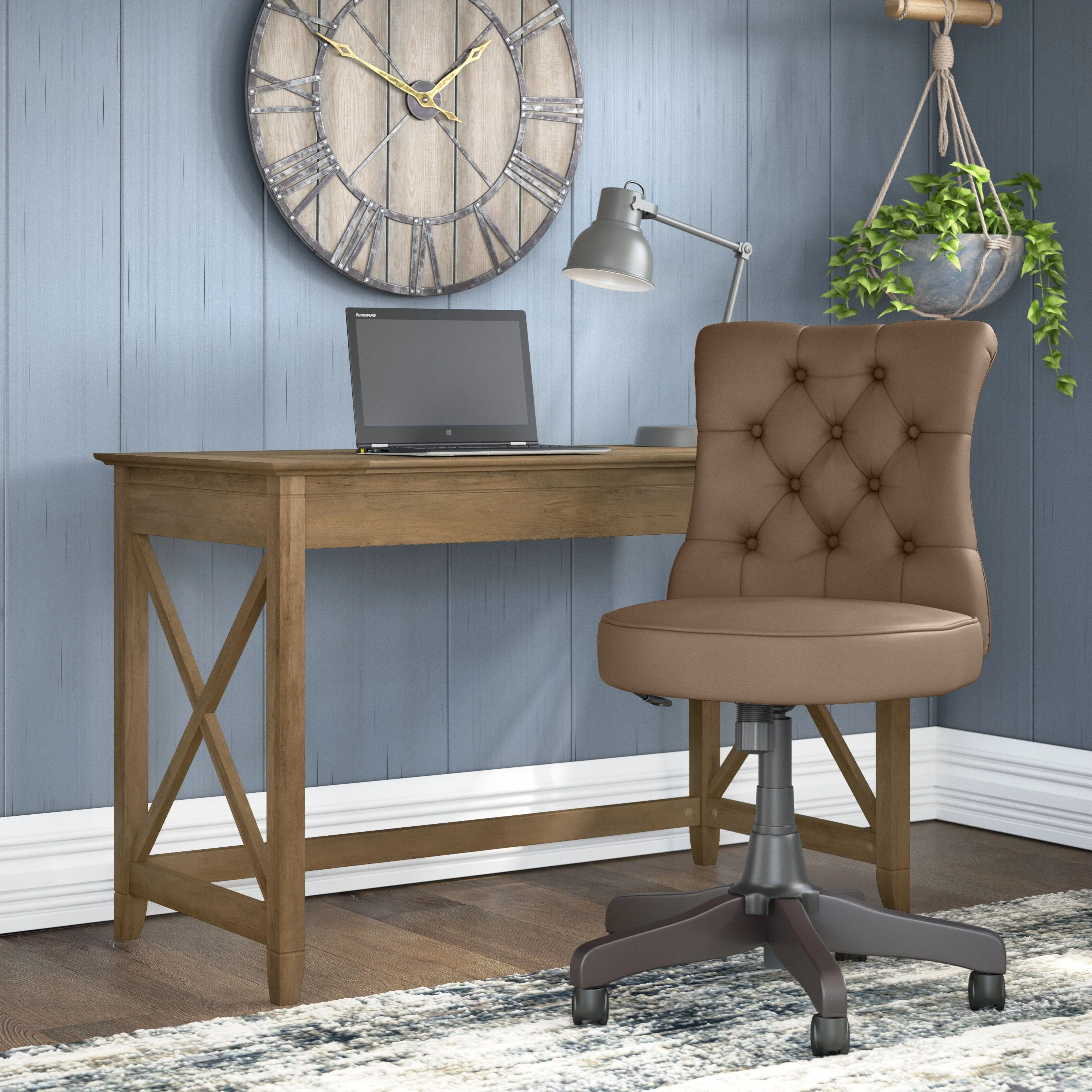 Key West 48W Writing Desk with Mid Back Tufted Office Chair