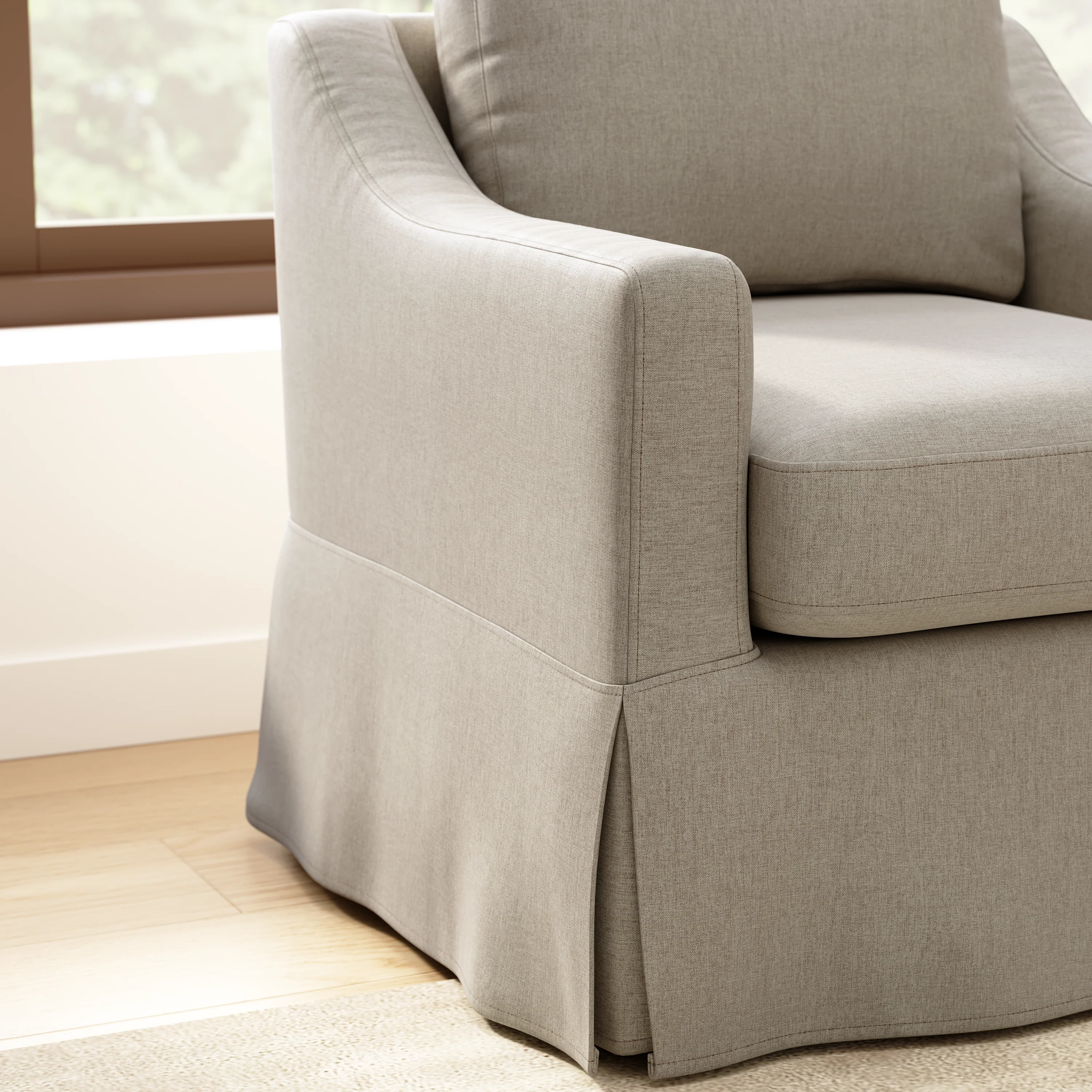 Bush Home Harper Swivel Accent Chair with Slipcover