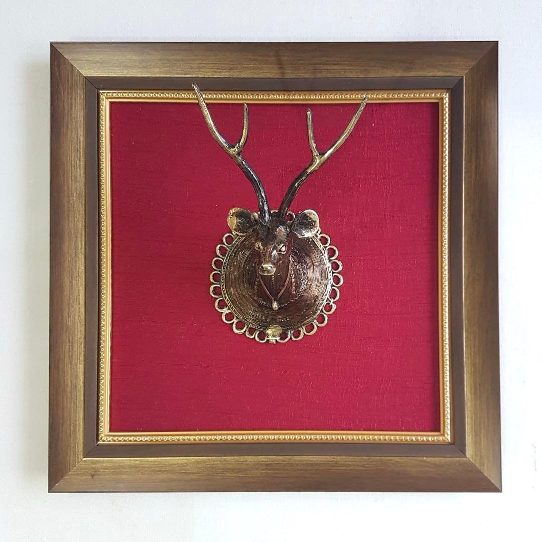 Dhokra Deer & Jewelry Painting - Fusion Wall Decor