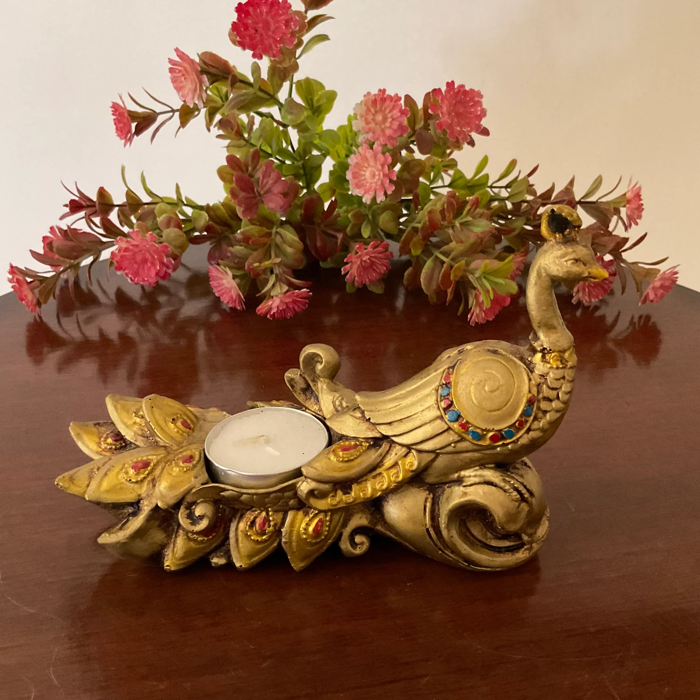 Peacock Tea Light Holder (Set of 2) - Festive Decor