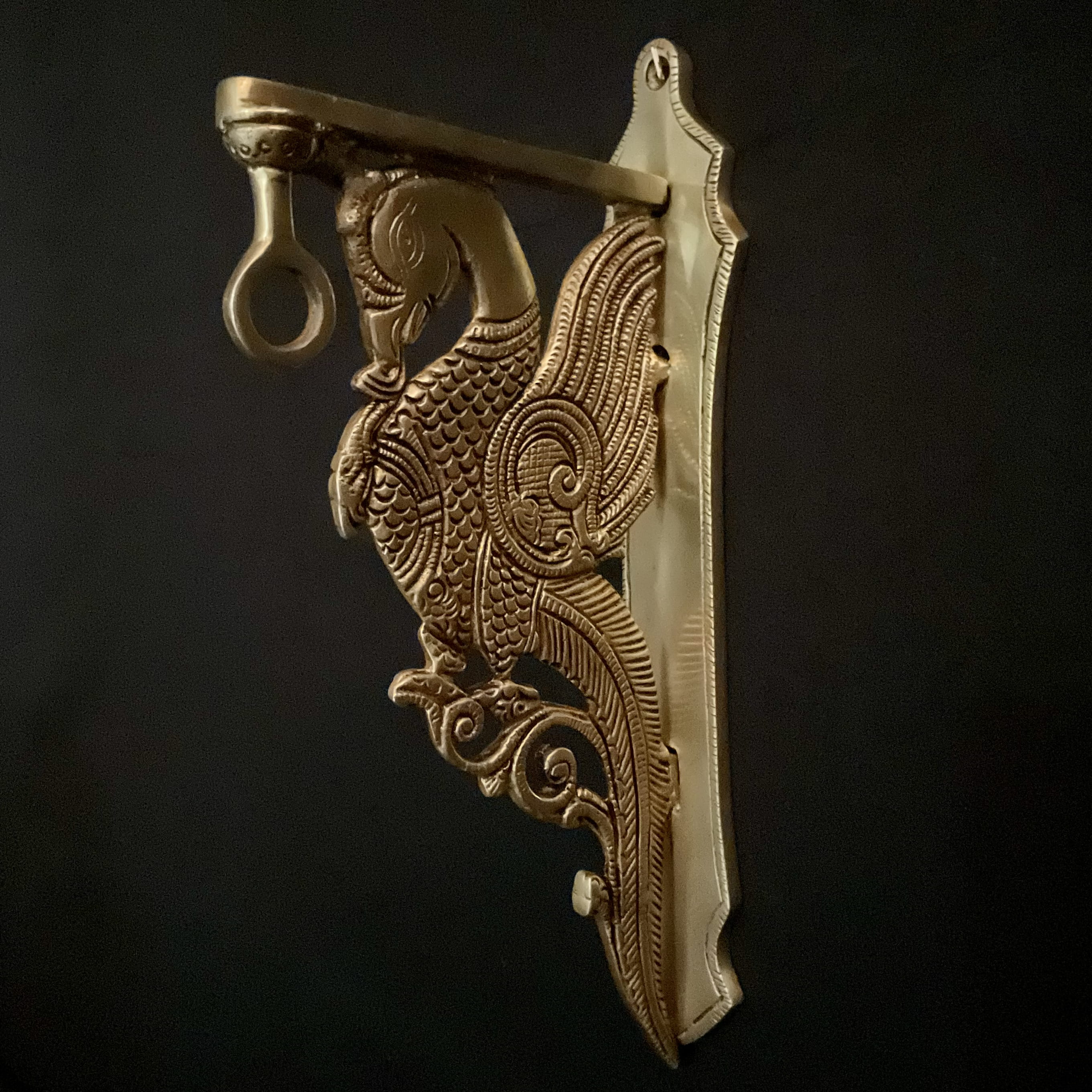 Brass Parrot Brackets Hanger - Holder  (Set of 2)