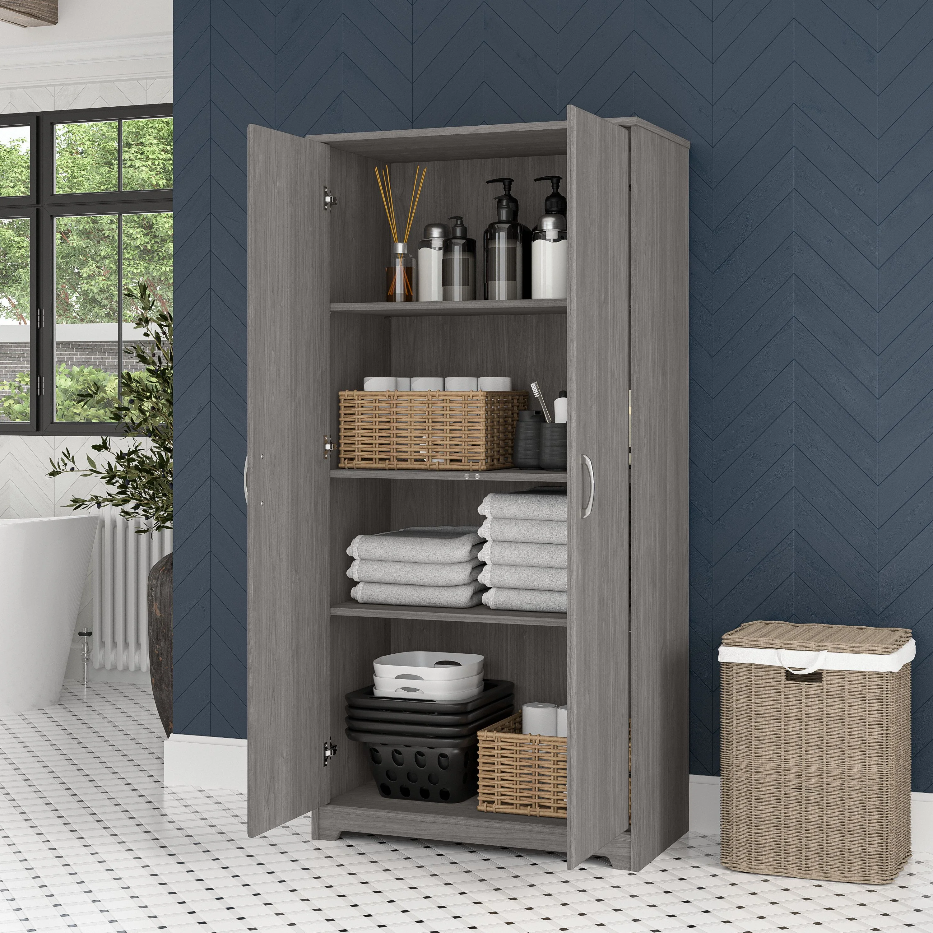 Cabot Tall Storage Cabinet with Doors