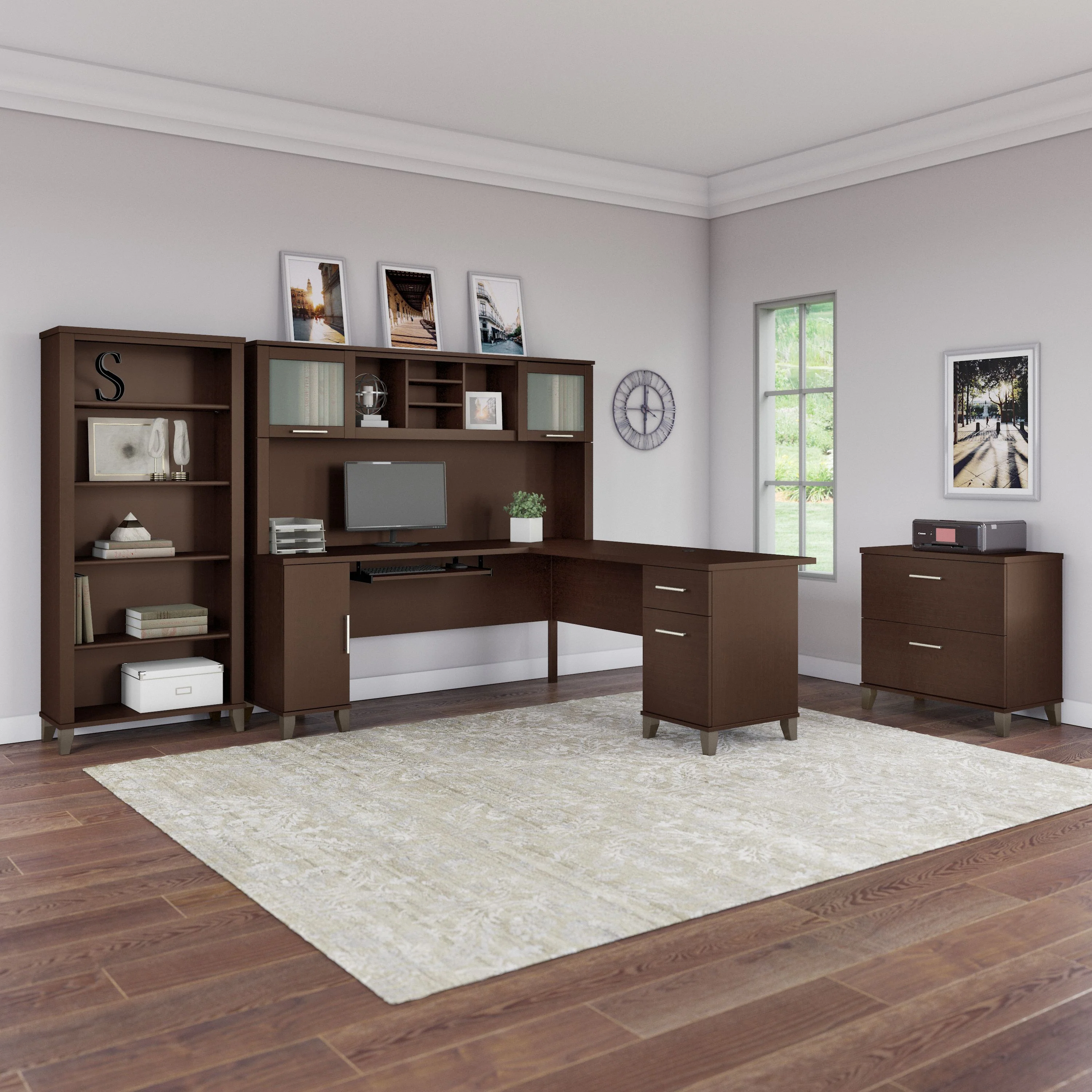 Somerset 72W L Shaped Desk with Storage