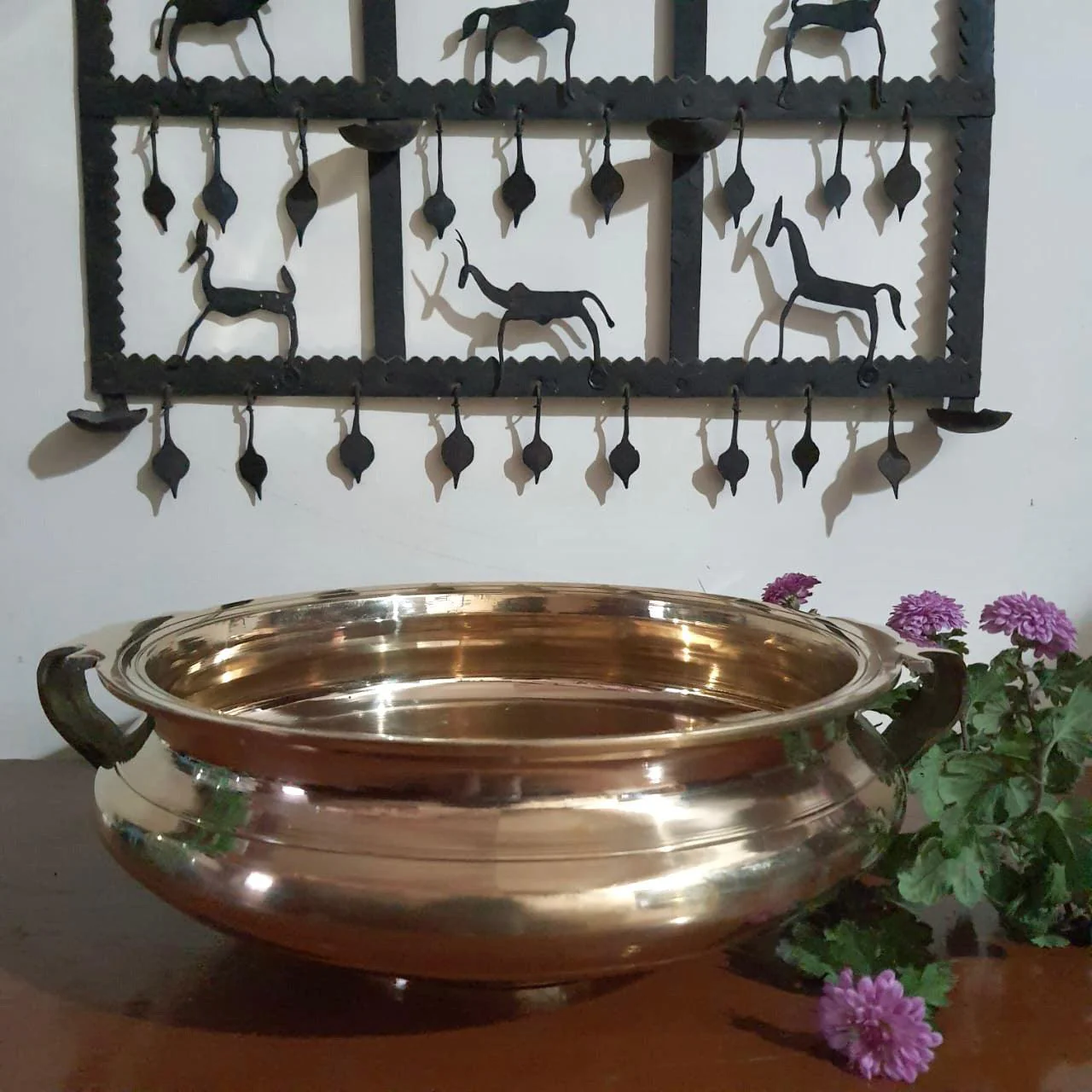 12 Inches Decorative Brass Urli - Urli Bowl For Indian Home Decor