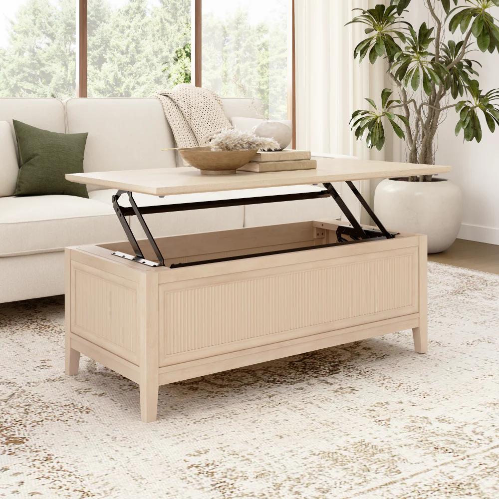 Bush Home Camille Fluted Lift Top Coffee Table and End Tables Set