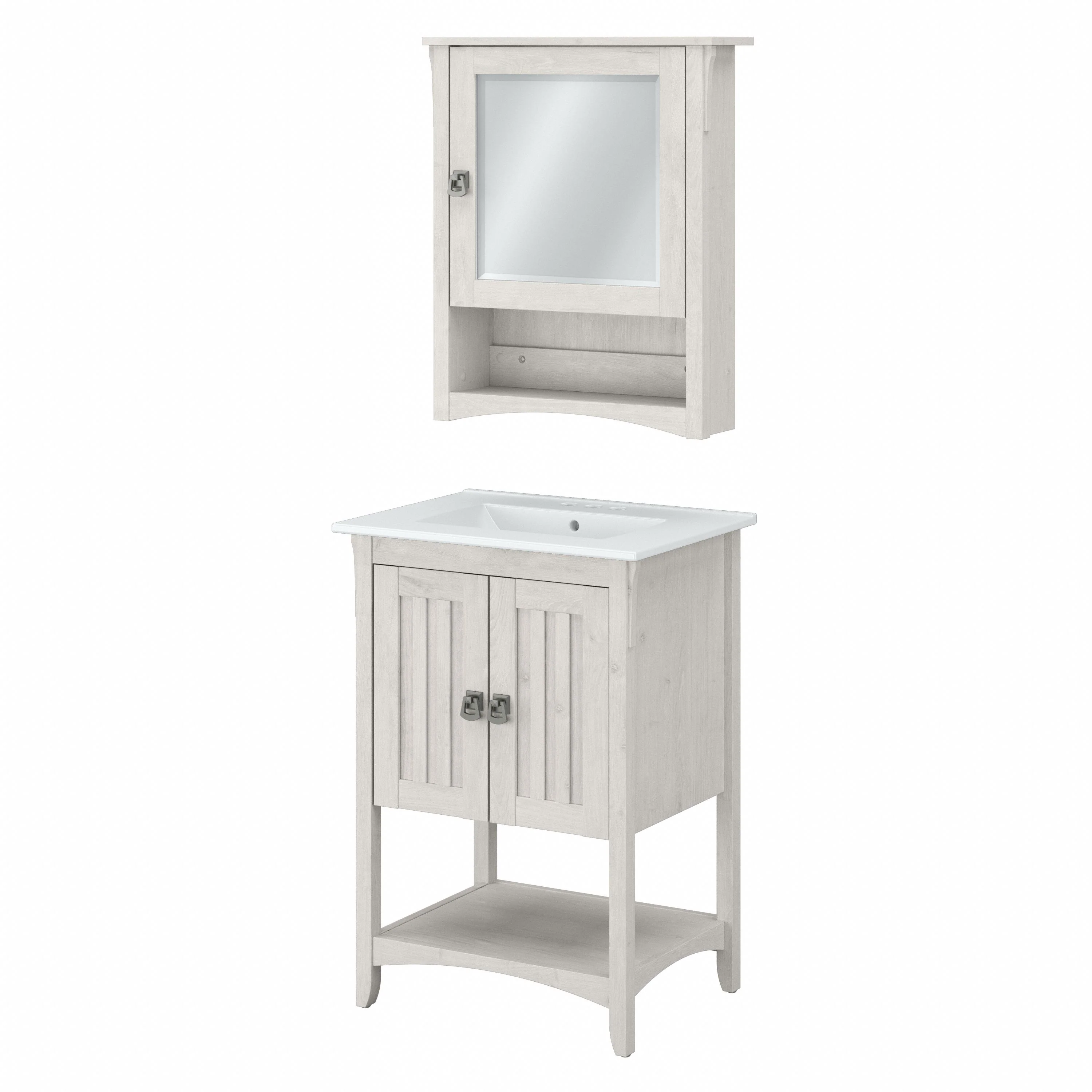 Salinas 24W Bathroom Vanity Sink and Medicine Cabinet with Mirror