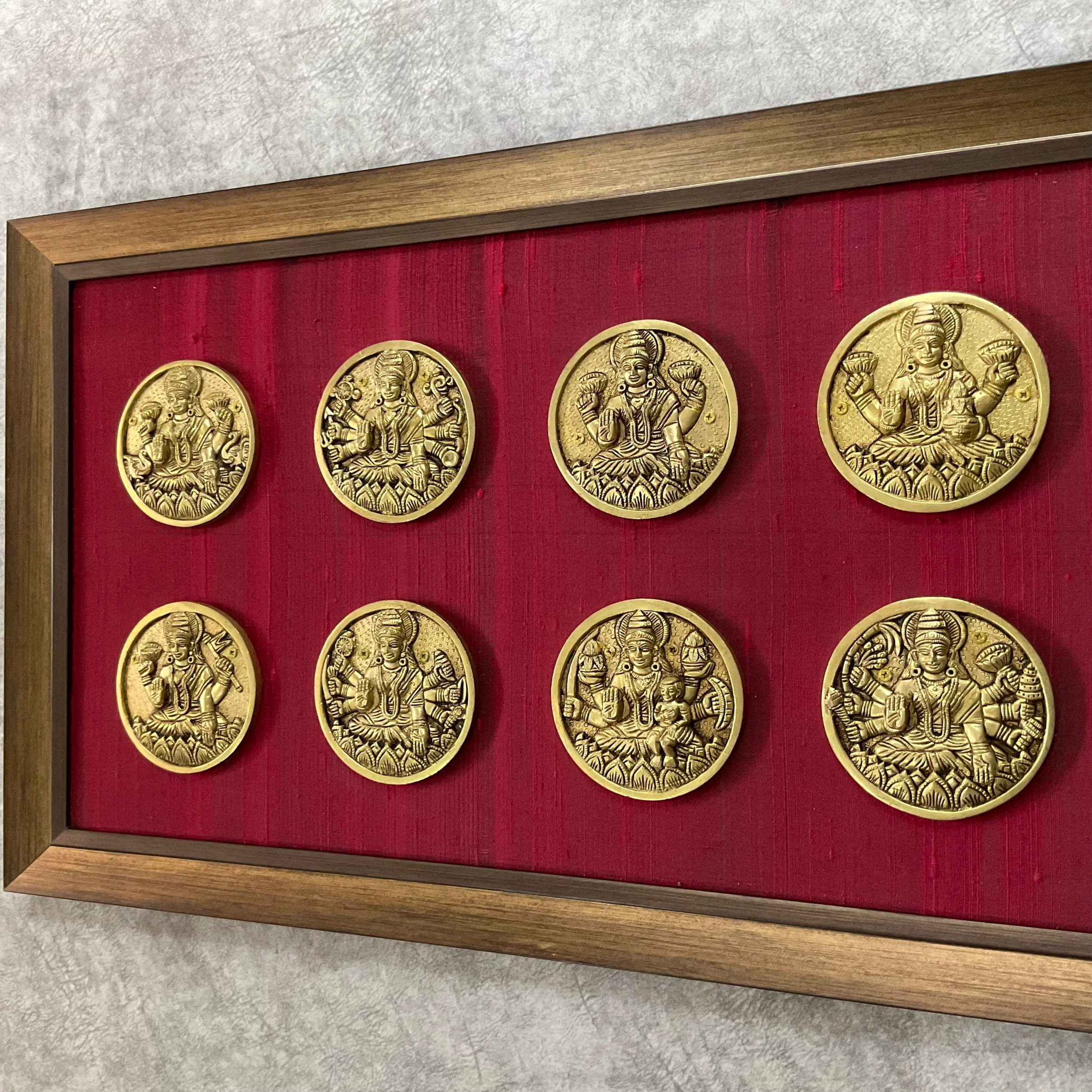 Ashtalakshmi Brass Divine Wall Hanging With Frame