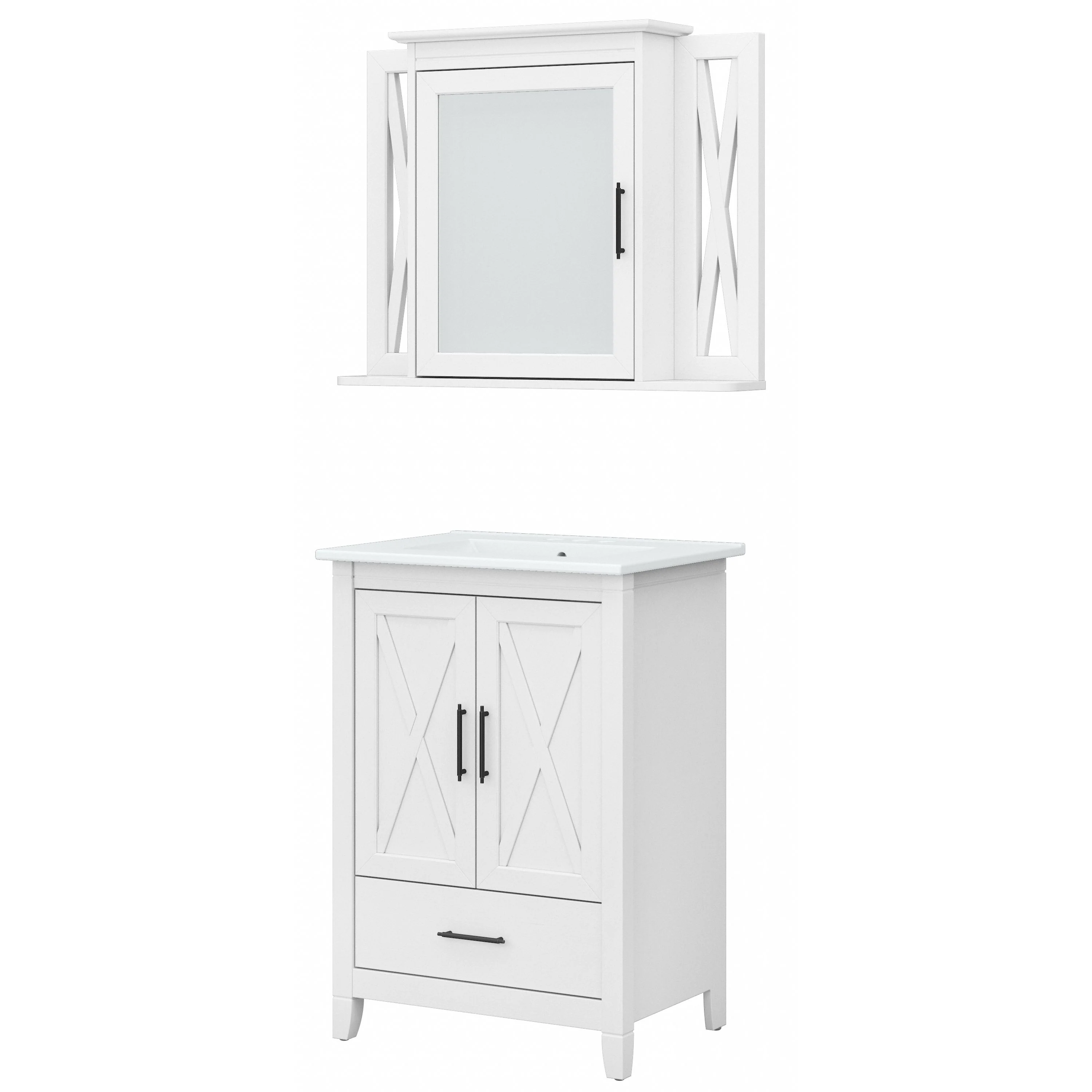 Key West 24W Bathroom Vanity Sink with Mirror