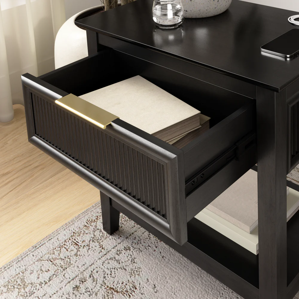 Bush Home Camille Fluted End Table with Drawer