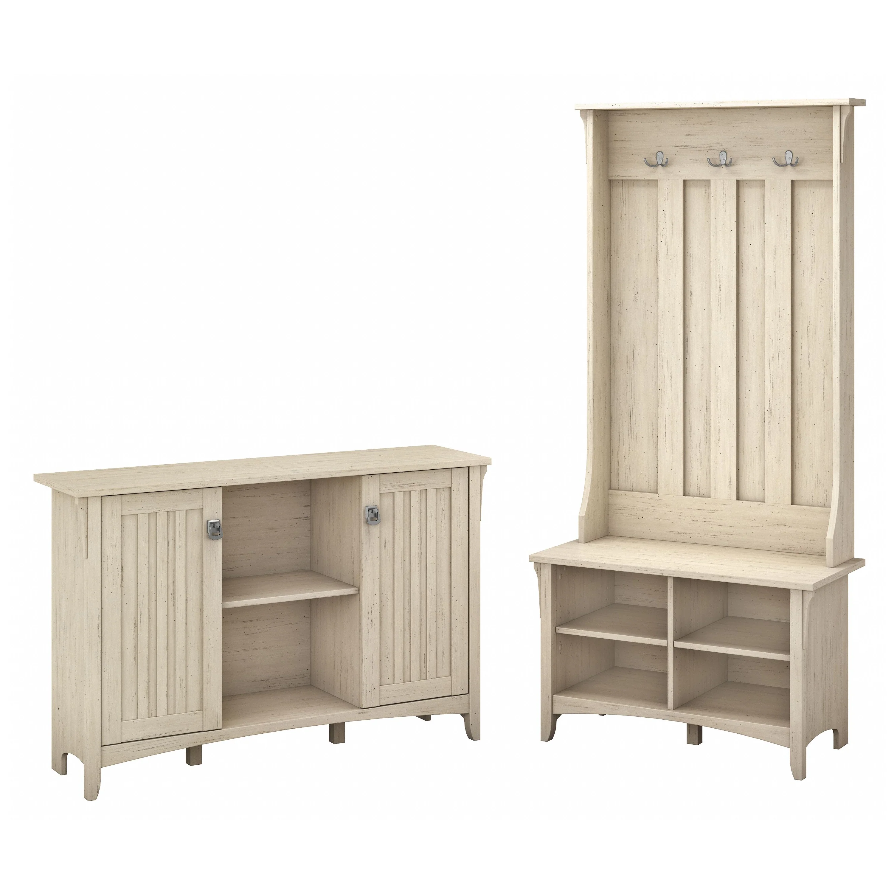 Salinas Entryway Storage Set with Hall Tree, Shoe Bench and Accent Cabinet