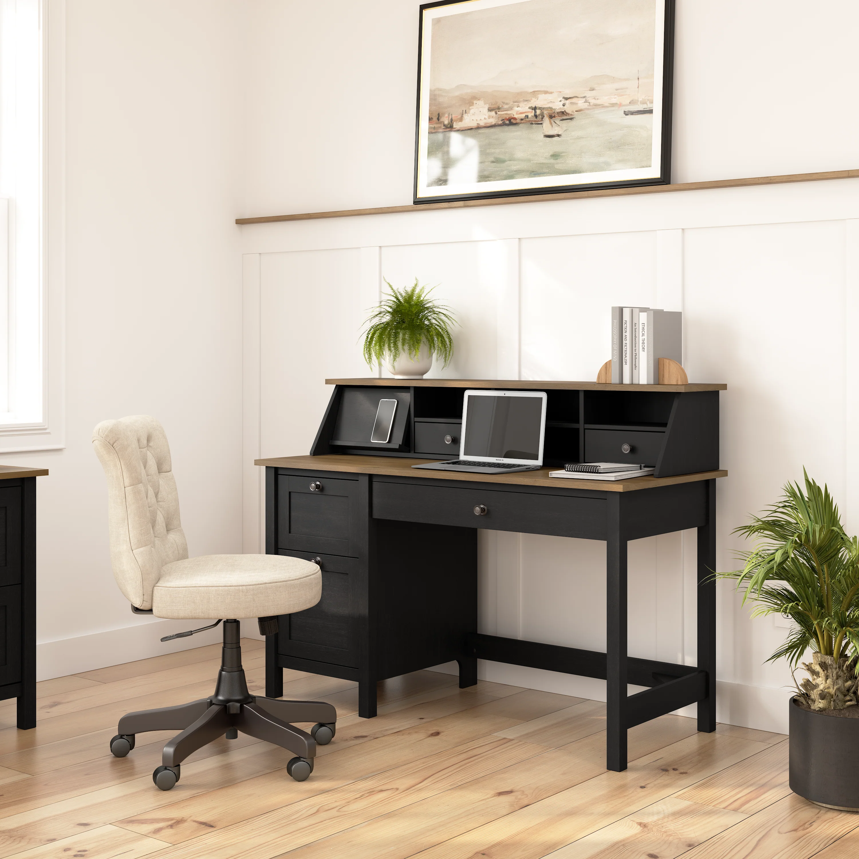Mayfield 54W Computer Desk with Drawers and Desktop Organizer