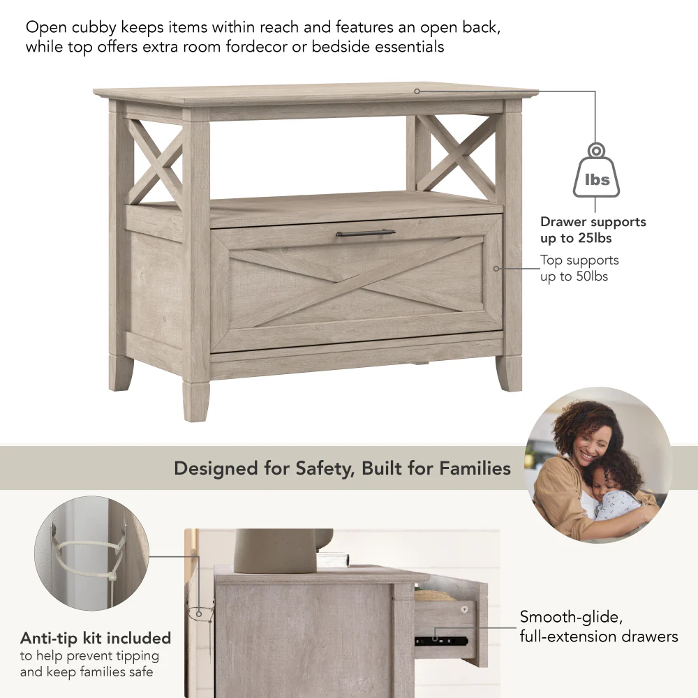 Bush Home Key West 32W Nightstand with Drawer