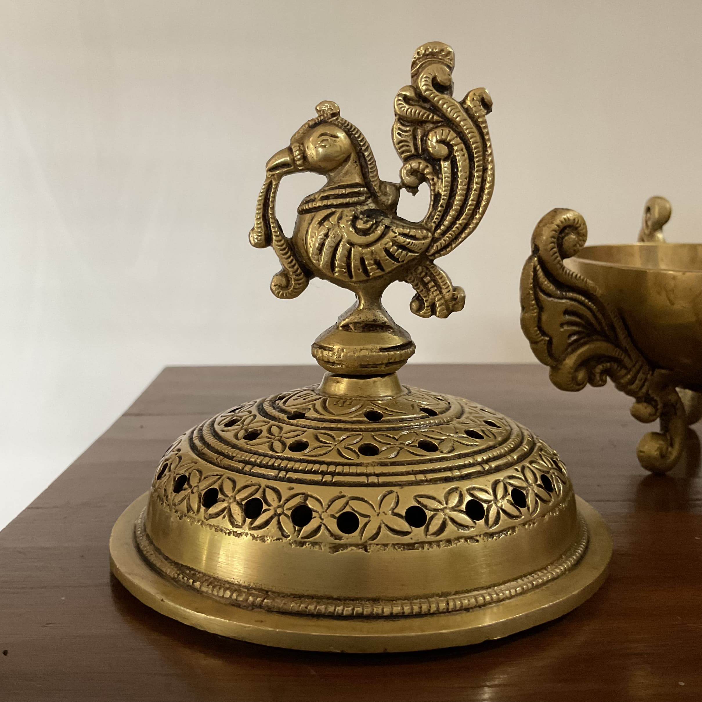 Annapakshi Brass Dhoop Dani, Incense Holder - Pooja Essential, Housewarming Gift