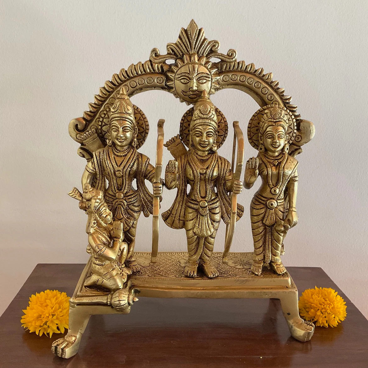 11.5 Inches Ram Darbar Brass Idol Statue