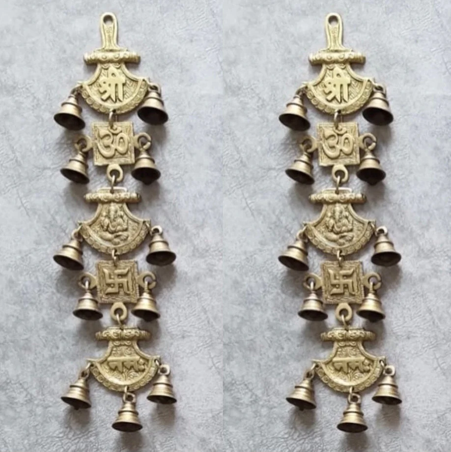 Shri Ganeshaya Namah Brass Bell (Set of 2)