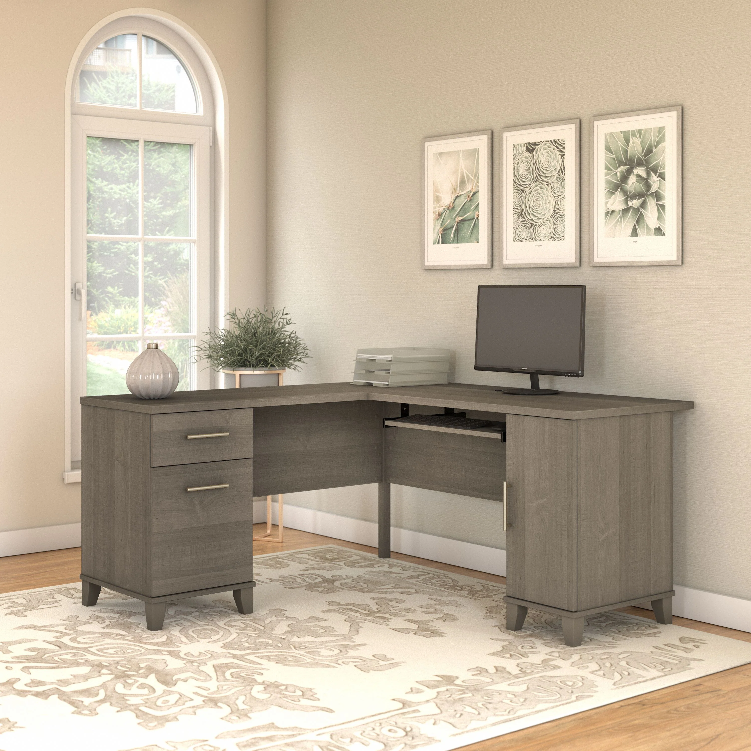 Somerset 60W L Shaped Desk with Storage