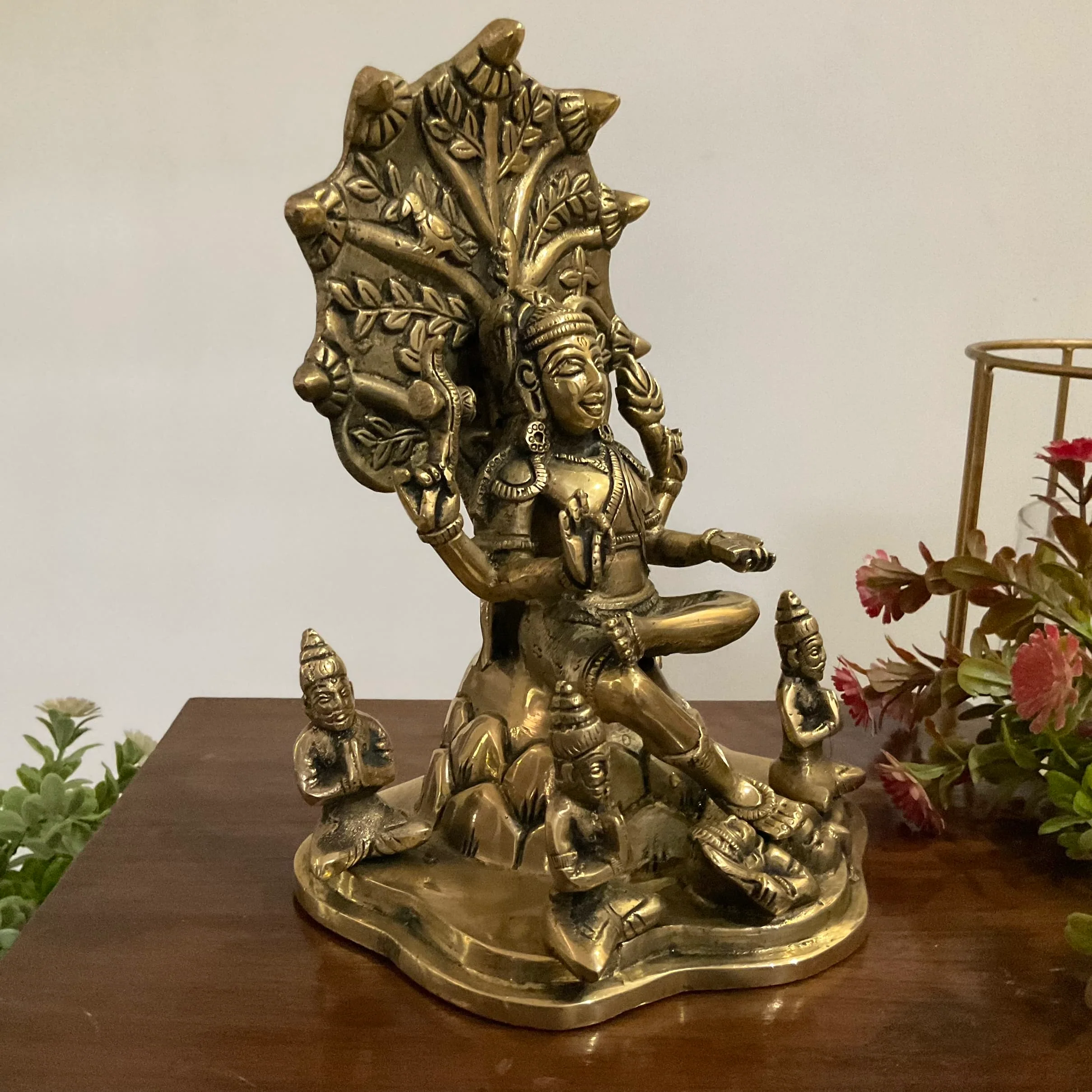 9 Inch Dakshinamurthy Brass Murti Idol -  Hindu God Statue