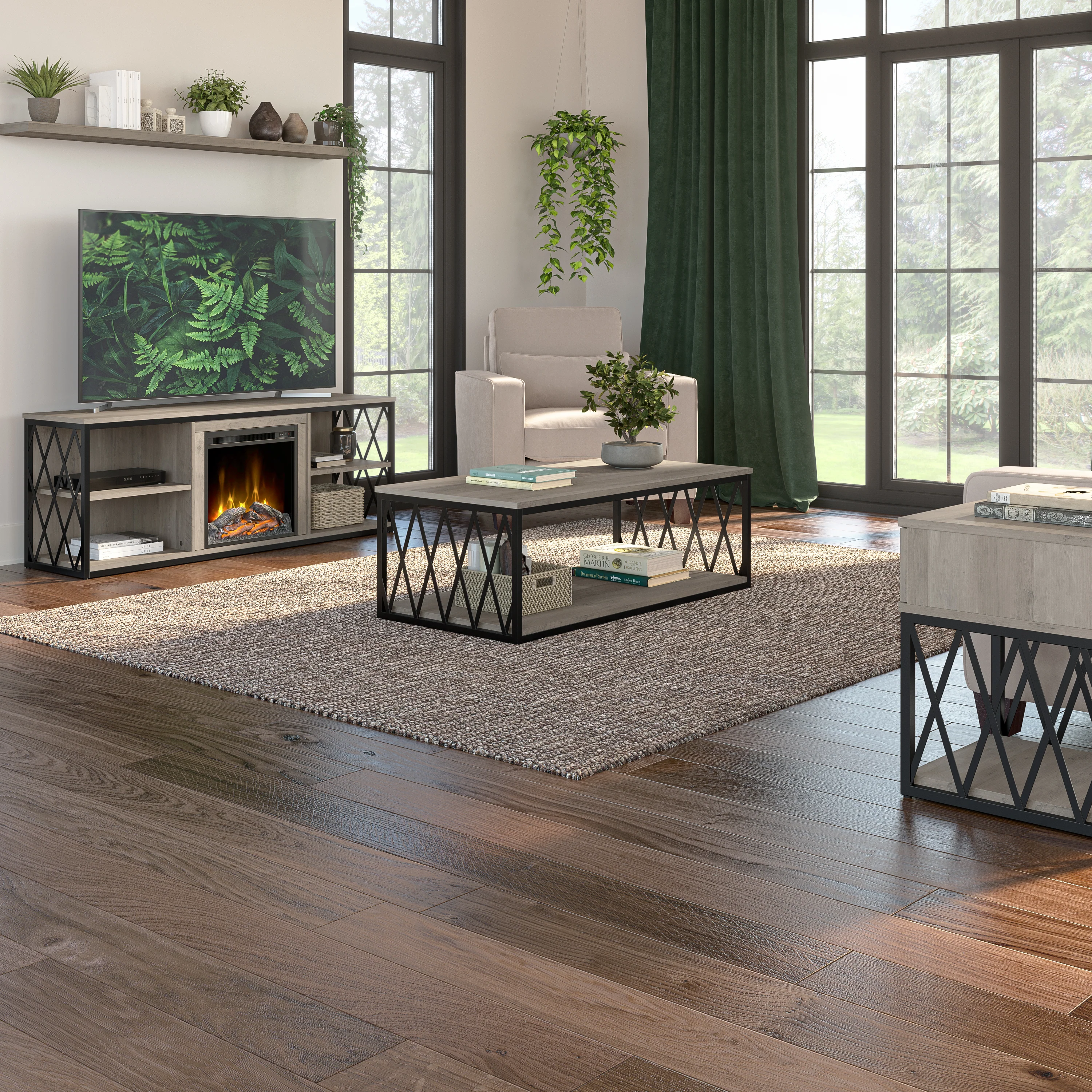 City Park Industrial End Table with Drawer