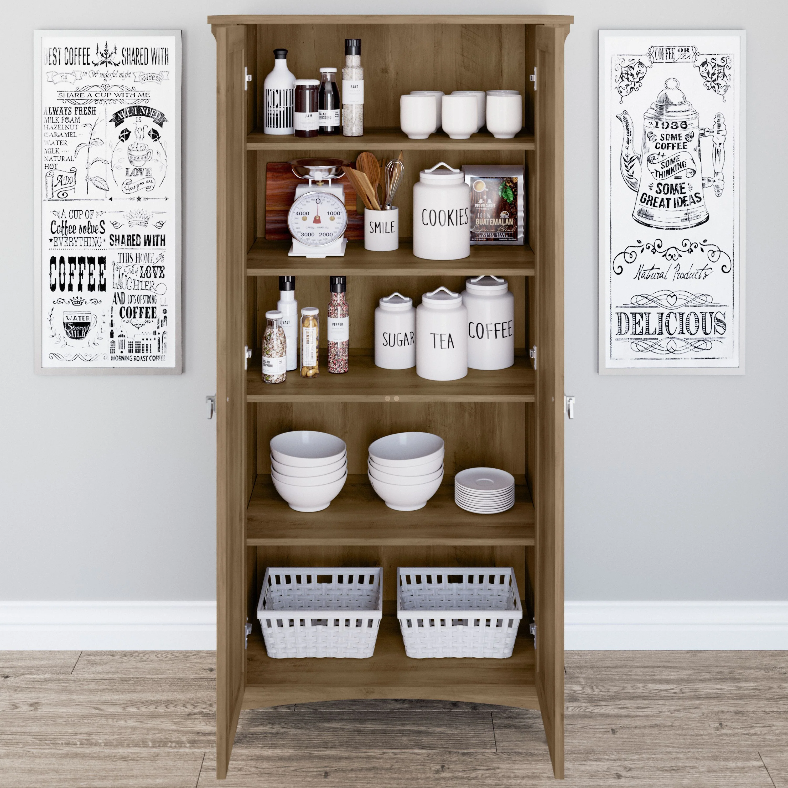 Salinas Kitchen Pantry Cabinet with Doors