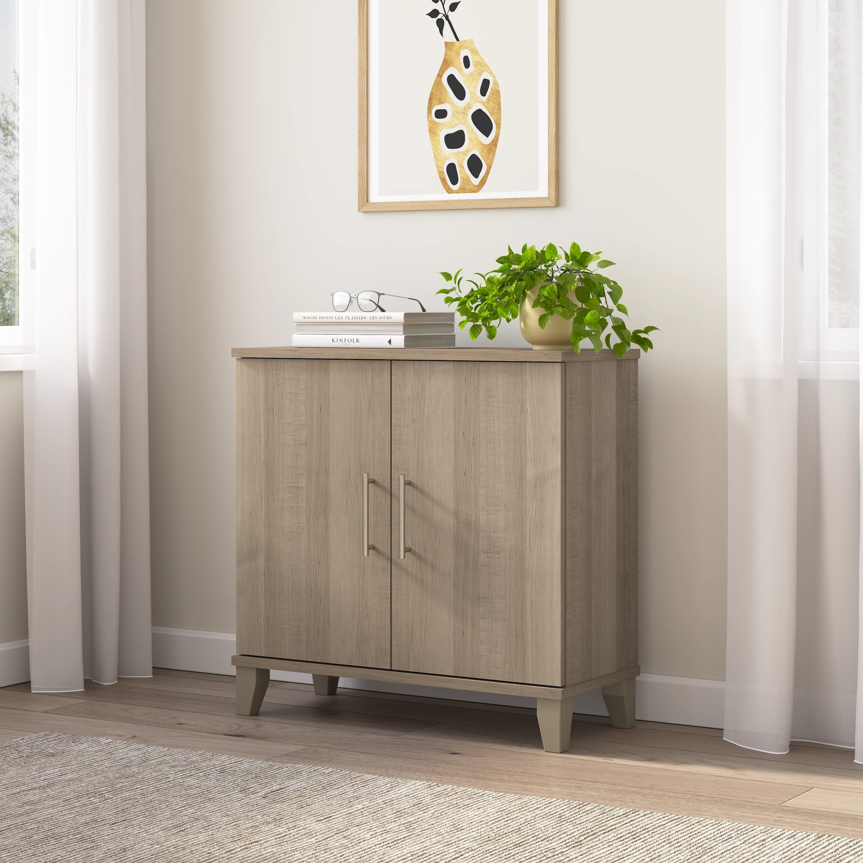 Somerset Small Storage Cabinet with Doors and Shelves