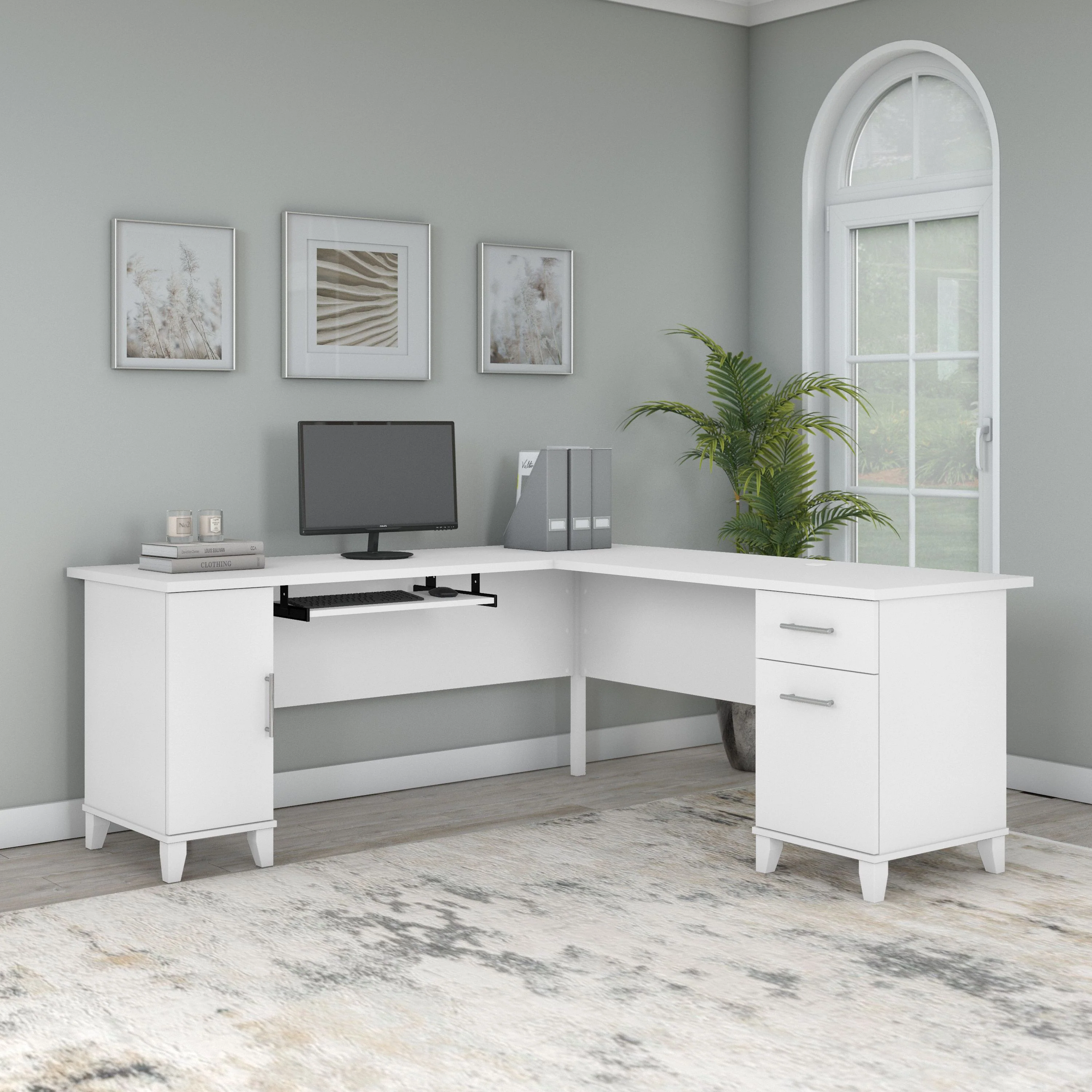 Somerset 72W L Shaped Desk with Storage