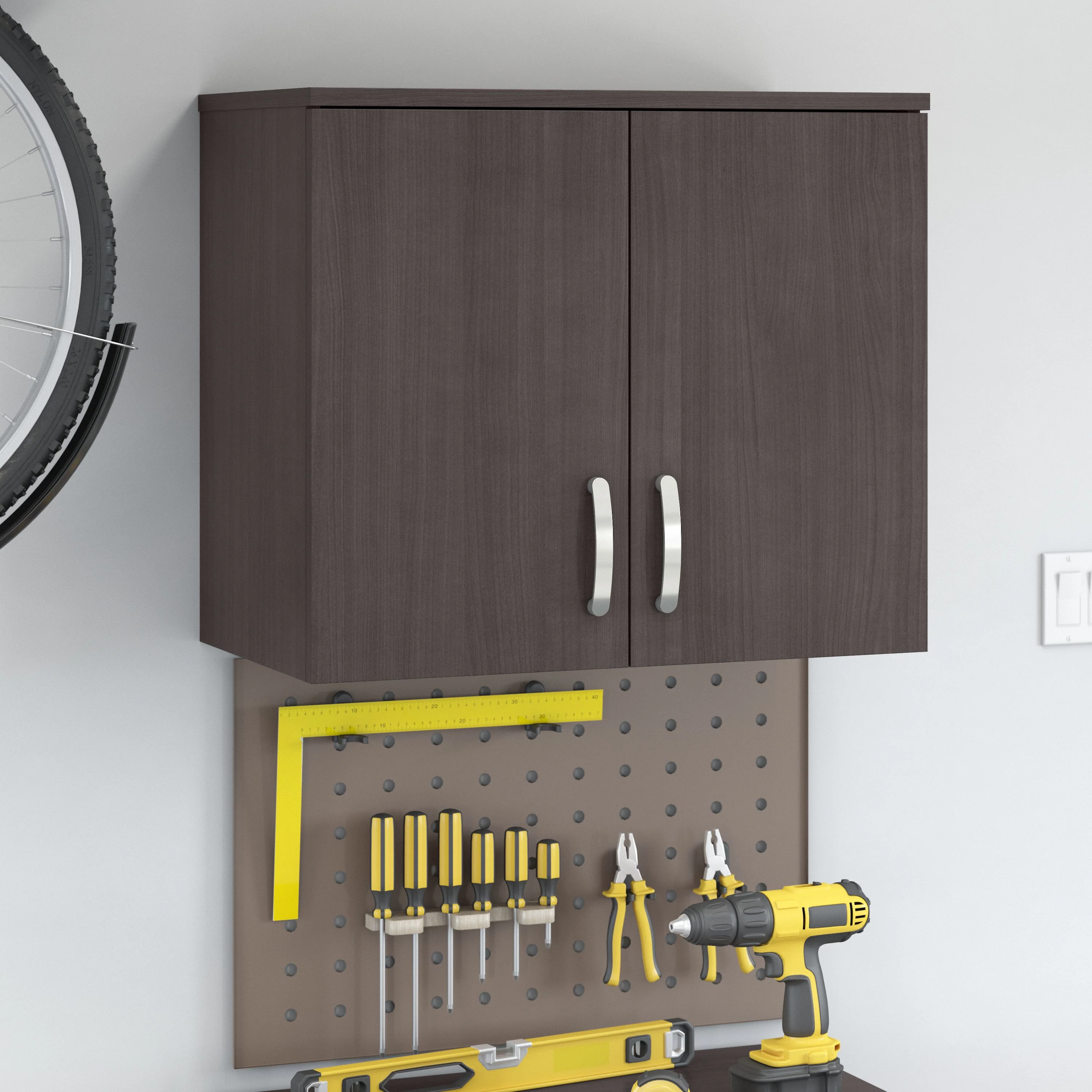 Universal Garage Wall Cabinet with Doors and Shelves