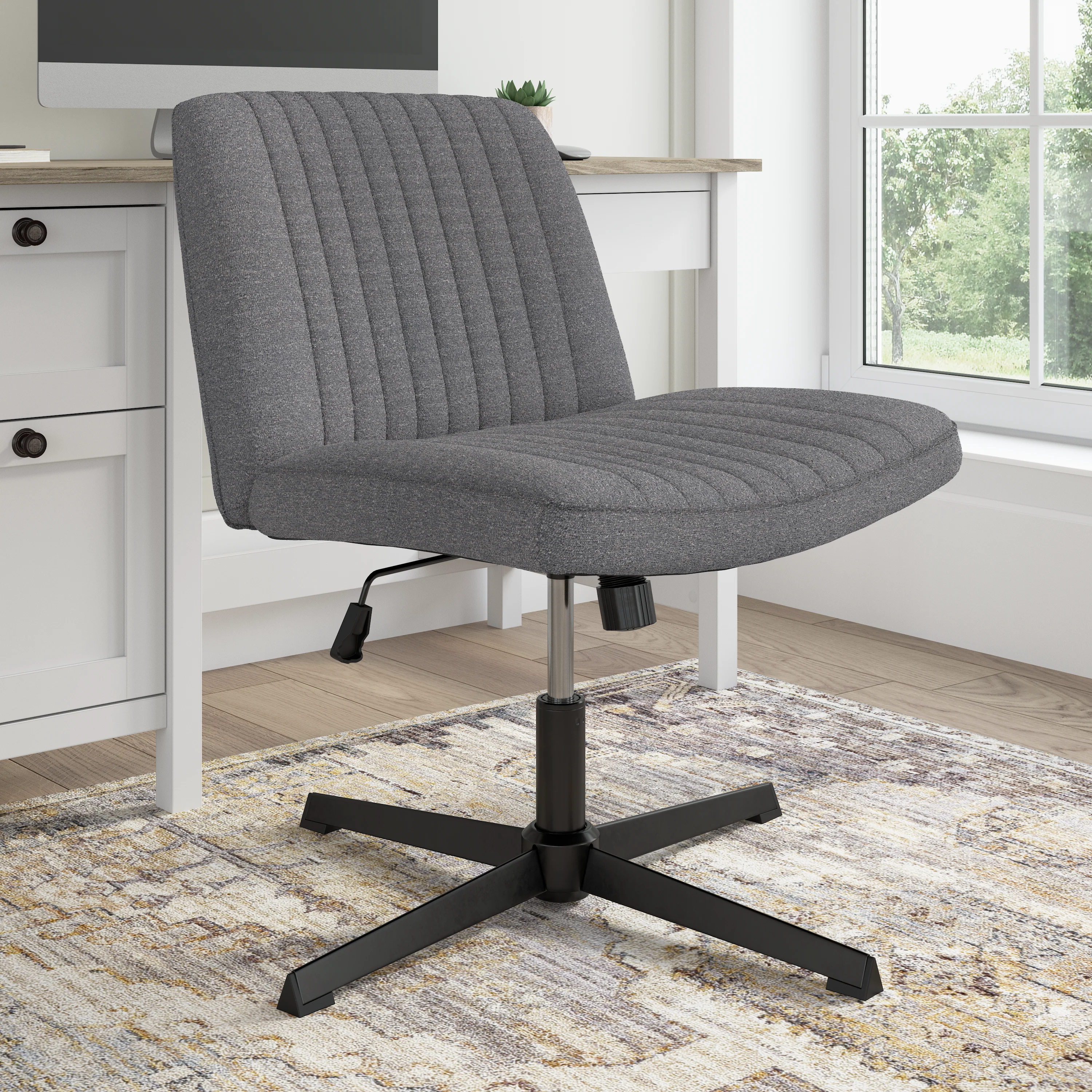 Sutton Armless Computer Chair Without Wheels