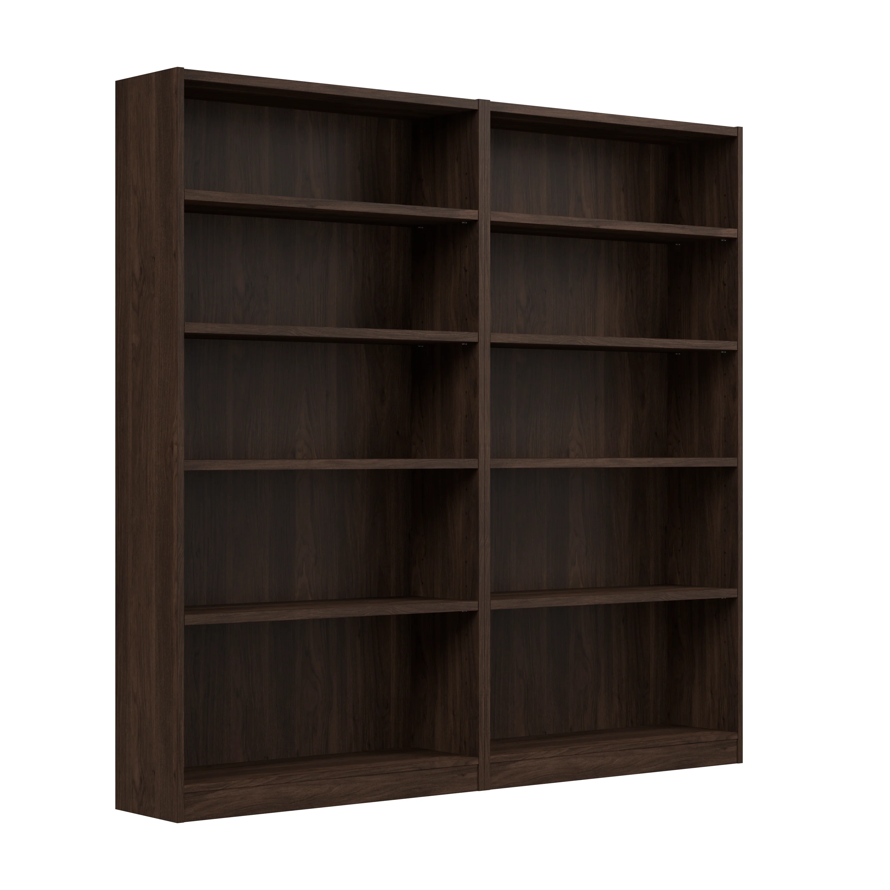 Universal Tall 5 Shelf Bookcase - Set of 2