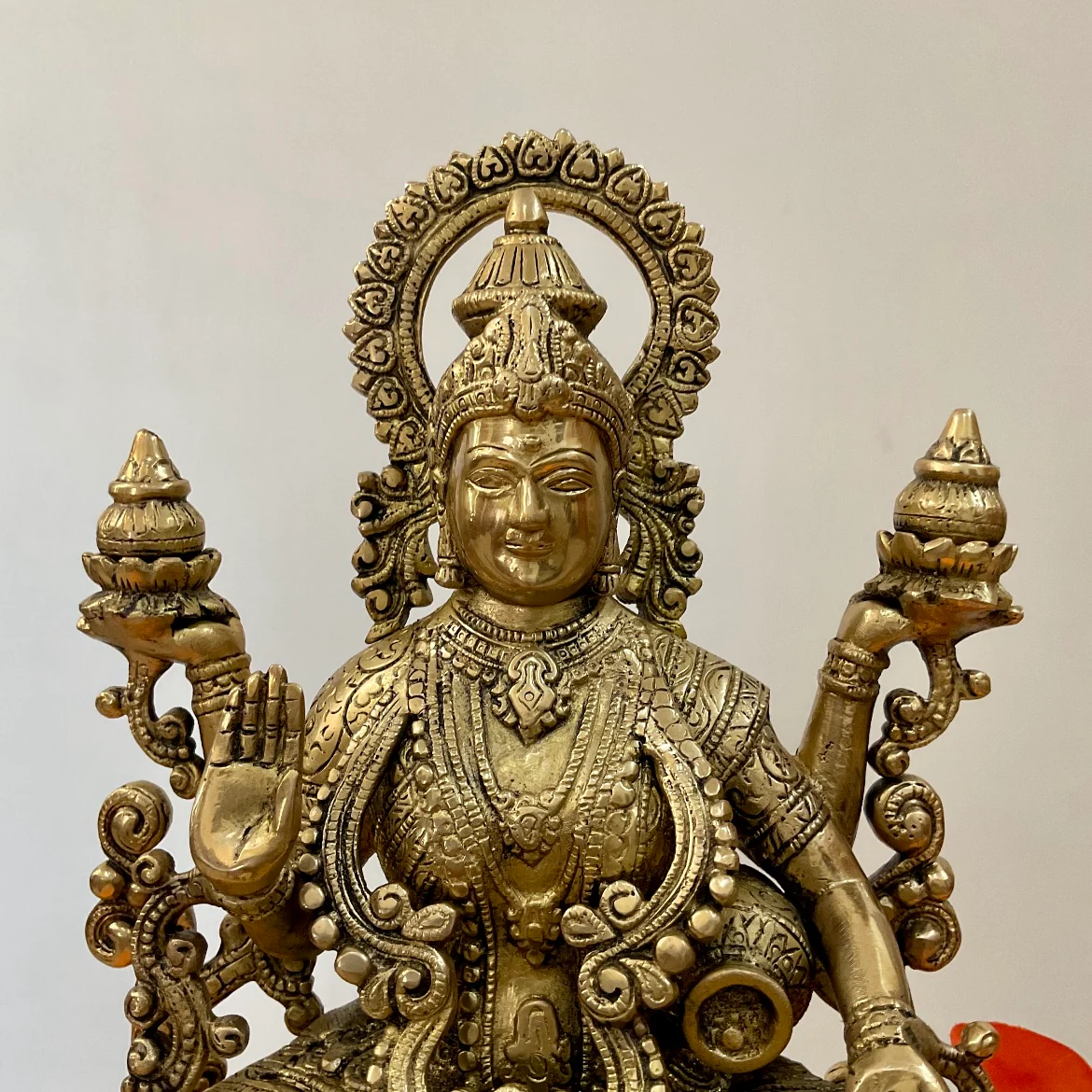 12.5 Inches Goddess Lakshmi Brass Idol, Pooja Statue