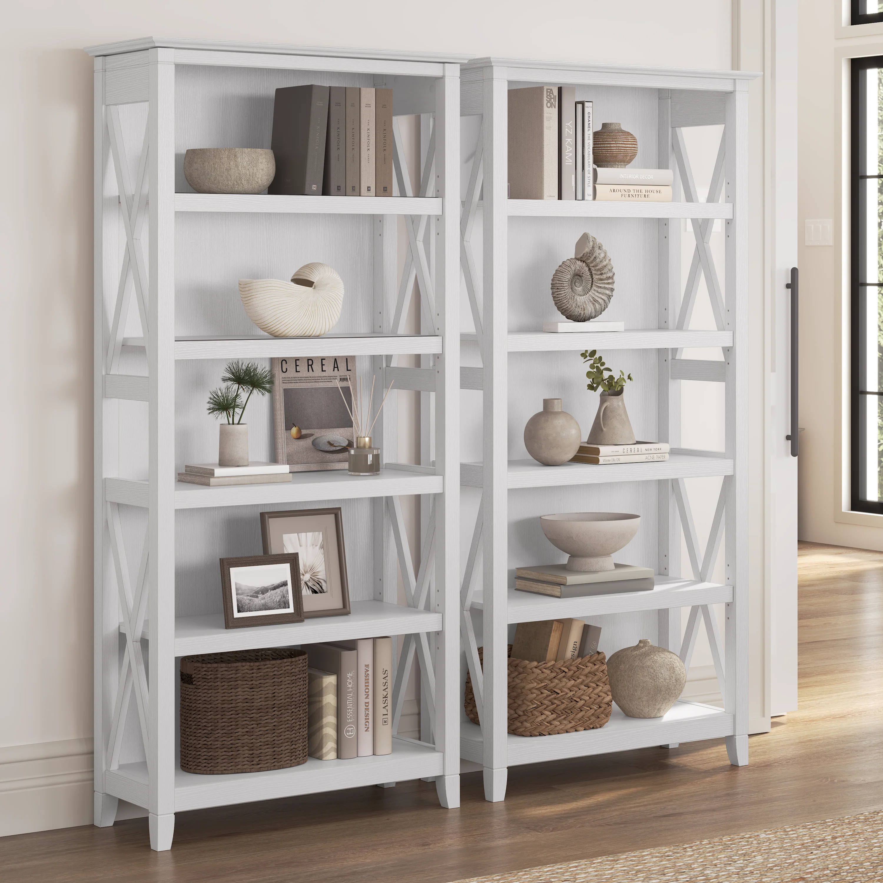Key West 5 Shelf Bookcase Set