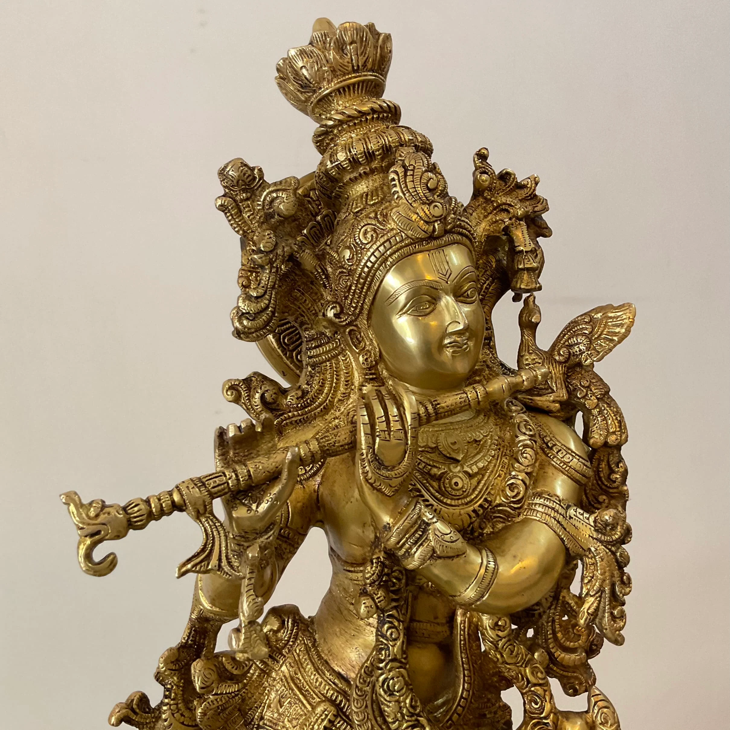 Krishna Statue For Home Temple, 30 Inches Shri Krishna Brass Idol