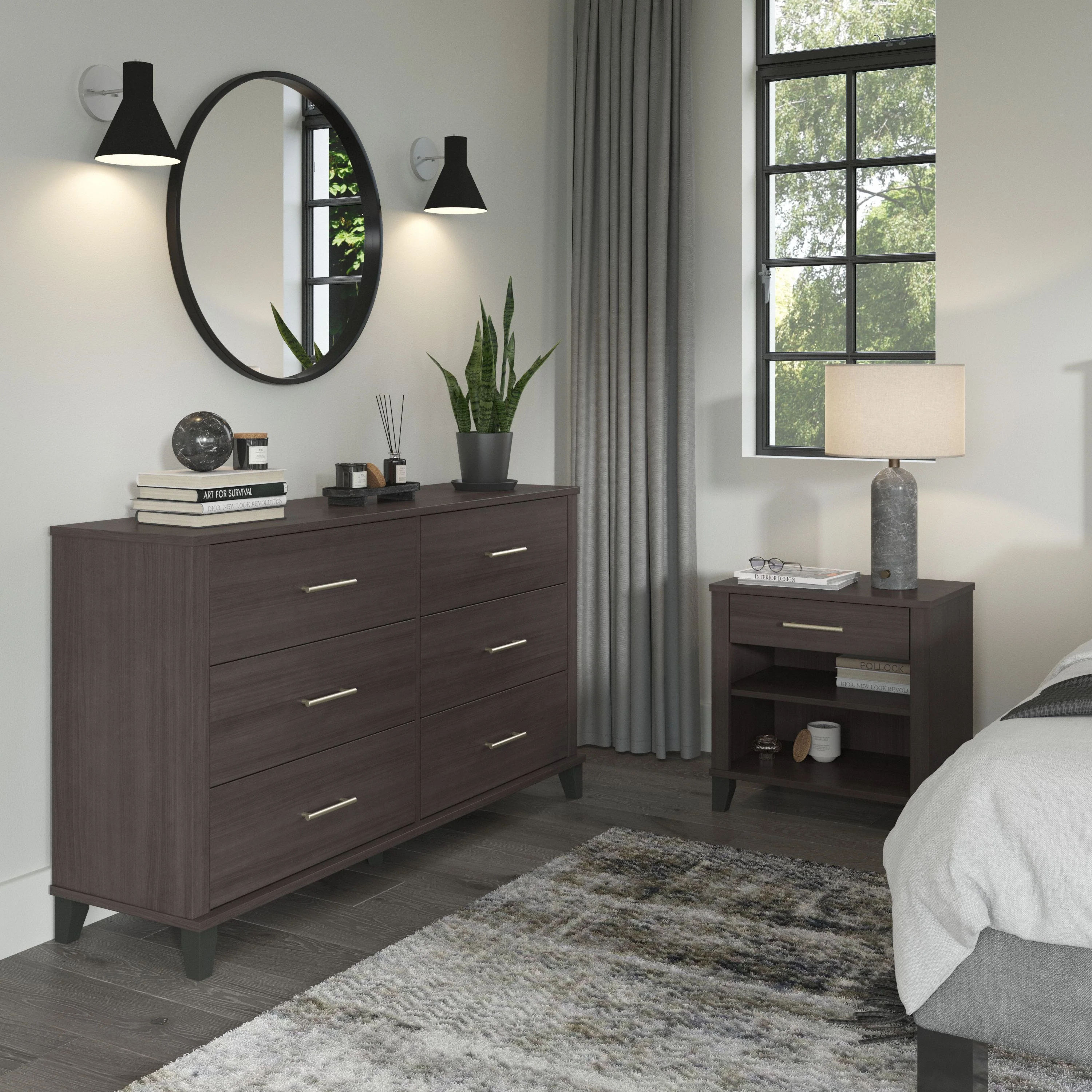 Somerset 6 Drawer Dresser and Nightstand Set