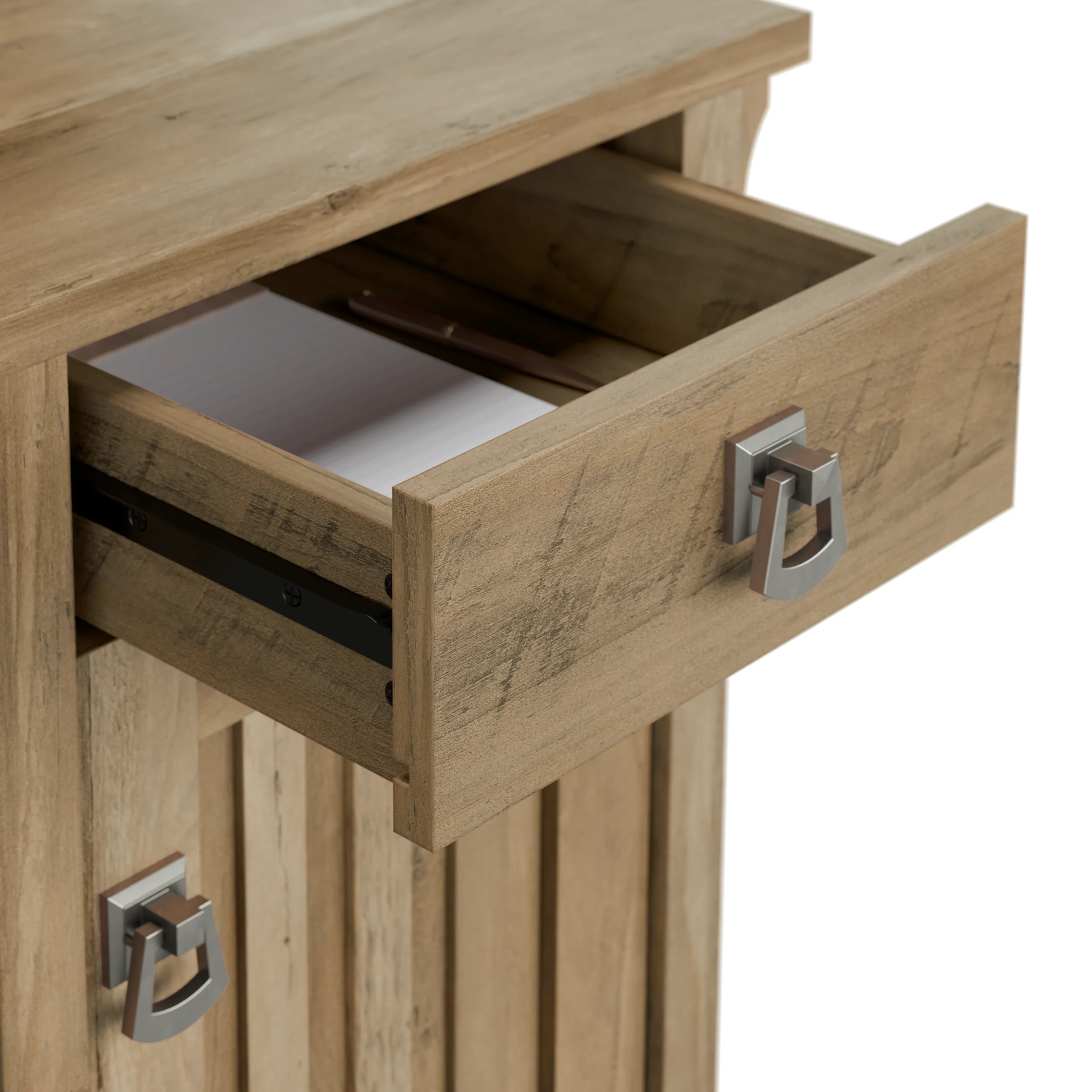 Salinas 60W L Shaped Desk with Hutch, Lateral File Cabinet and 5 Shelf Bookcase