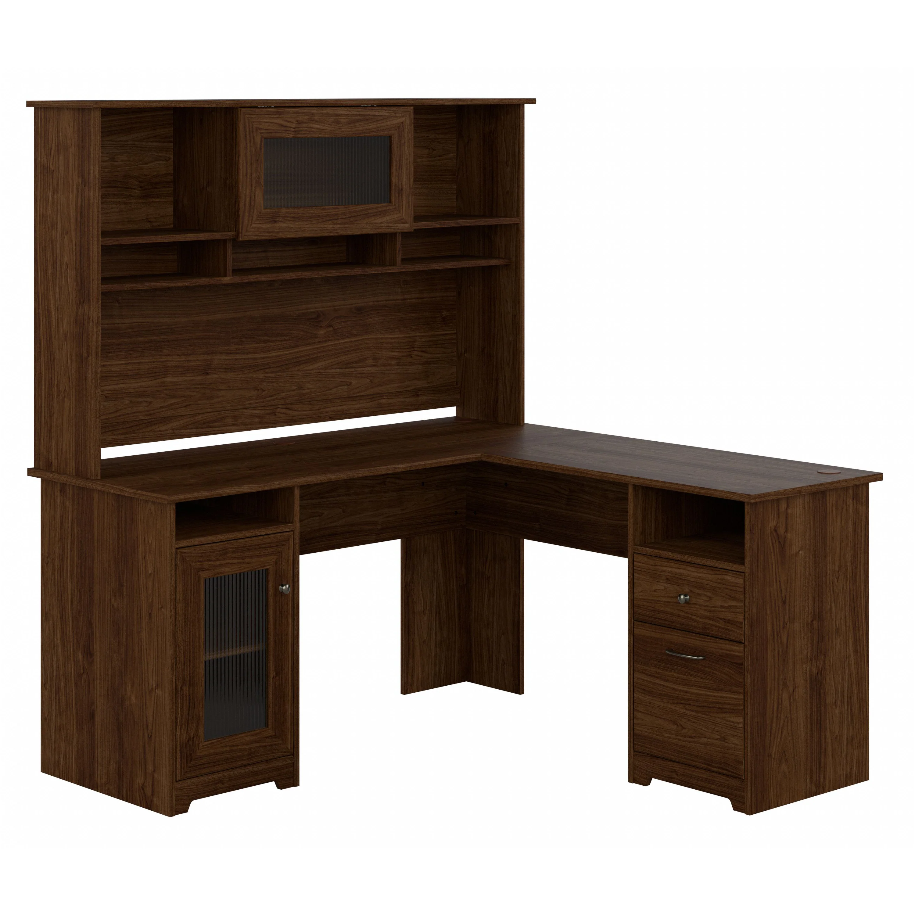 Cabot 60W L Shaped Computer Desk with Hutch and Storage