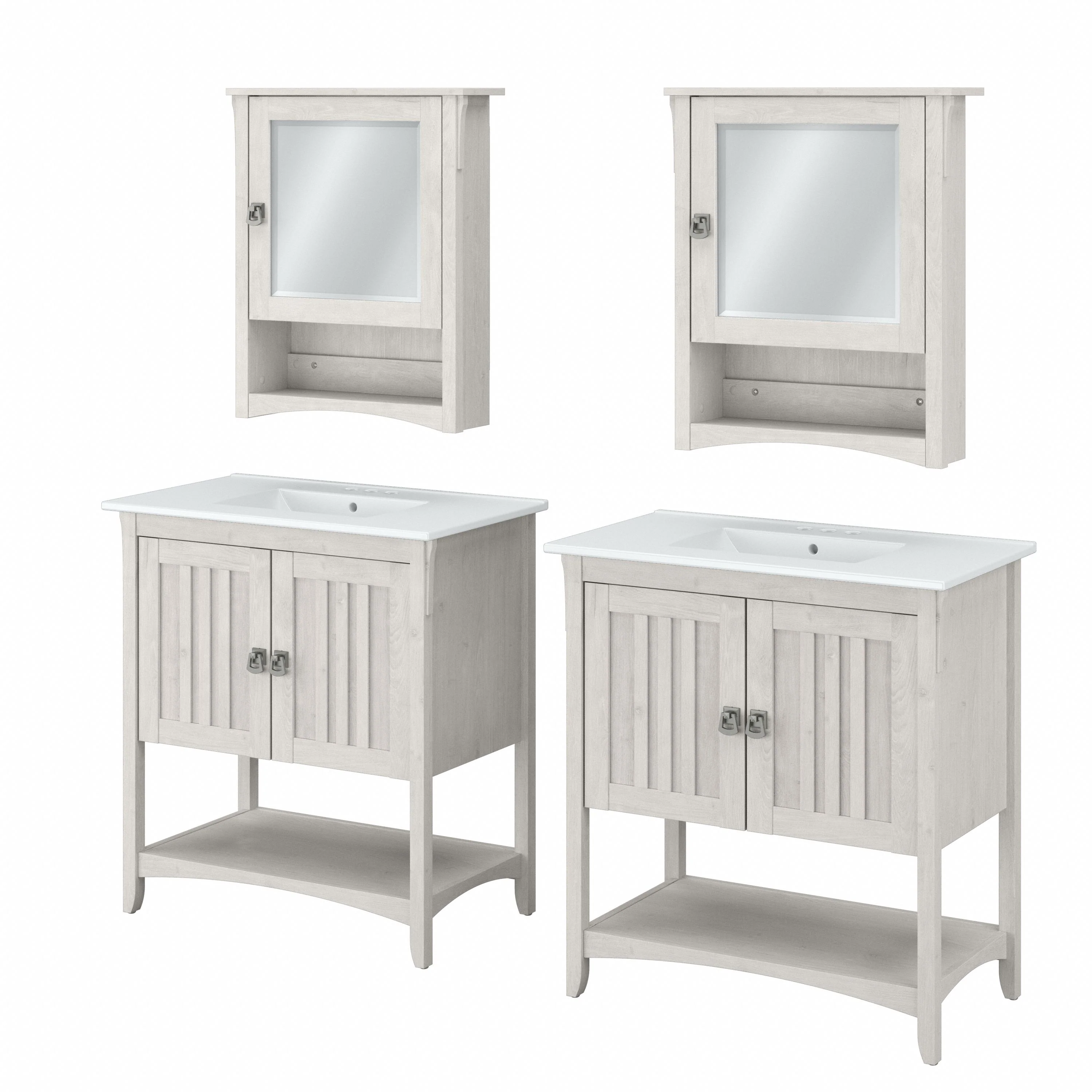 Salinas 64W Double Vanity Set with Sinks and Medicine Cabinets