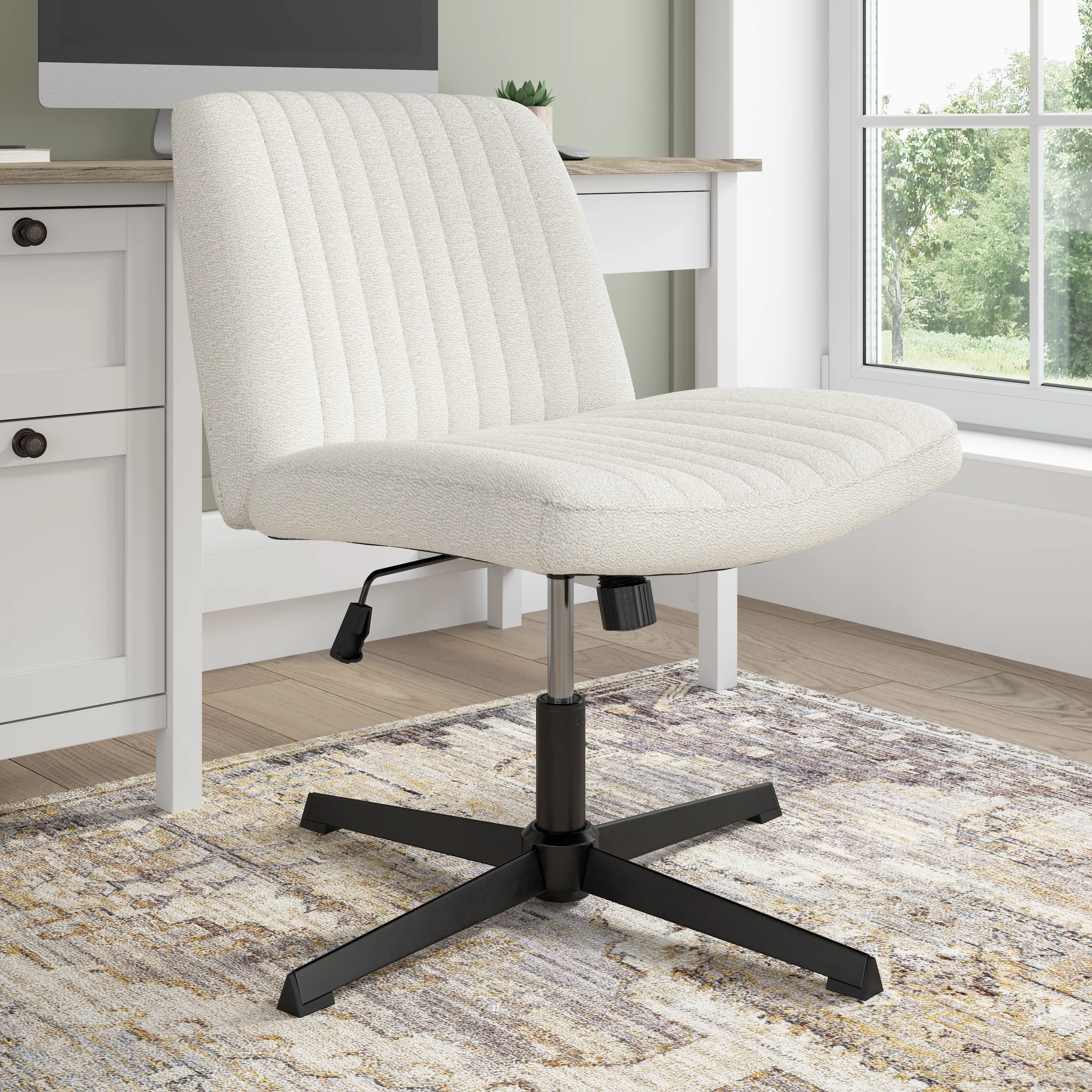 Sutton Armless Computer Chair Without Wheels