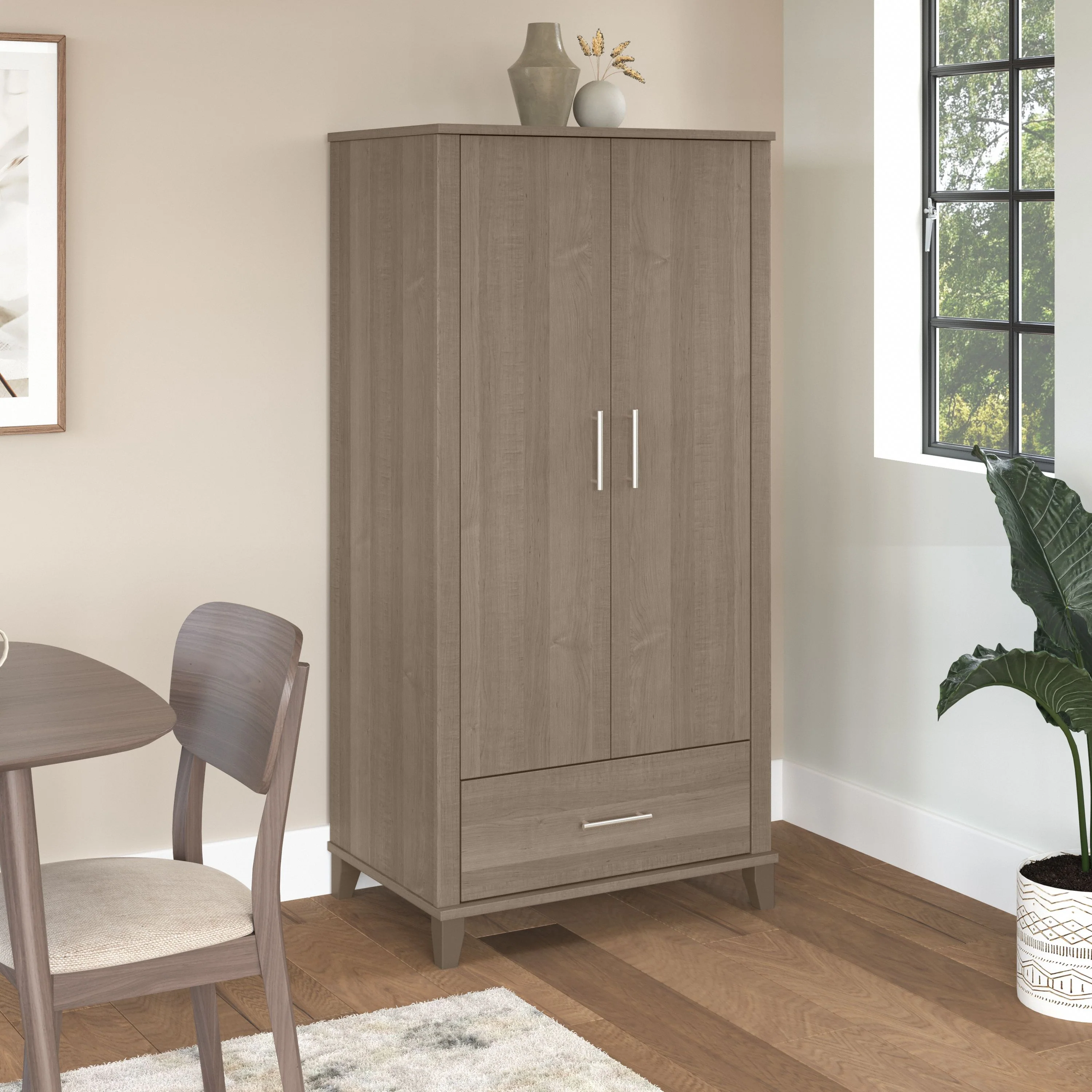 Somerset Tall Kitchen Pantry Cabinet with Doors and Drawer