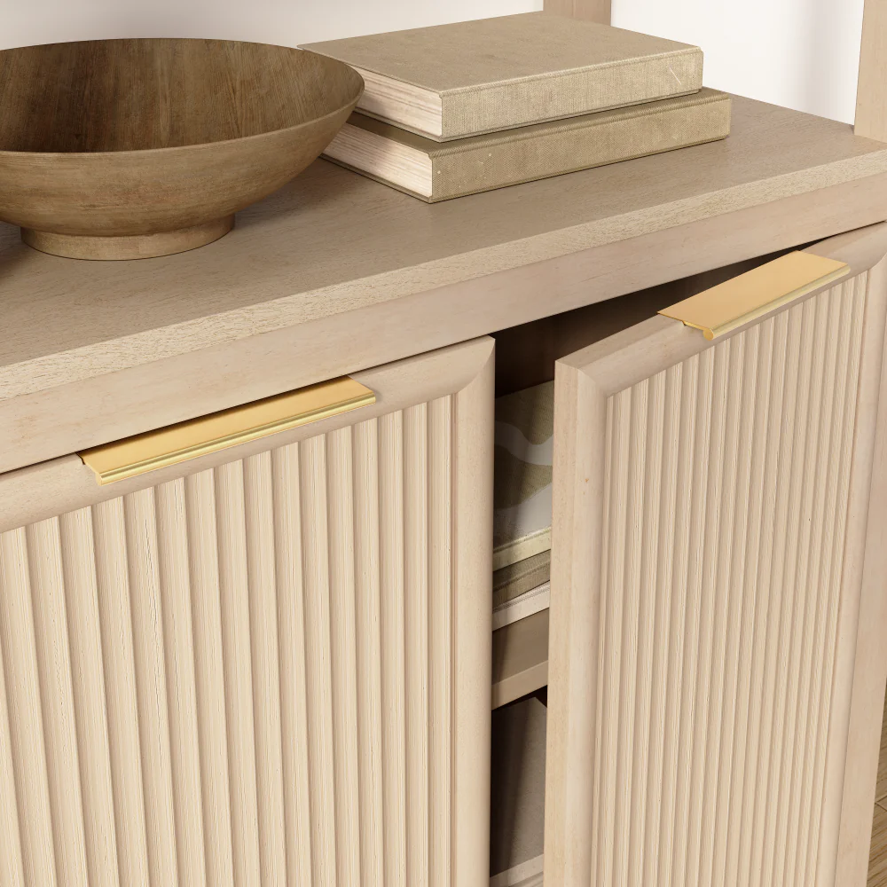 Bush Home Camille Fluted 5 Shelf Bookcase with Doors