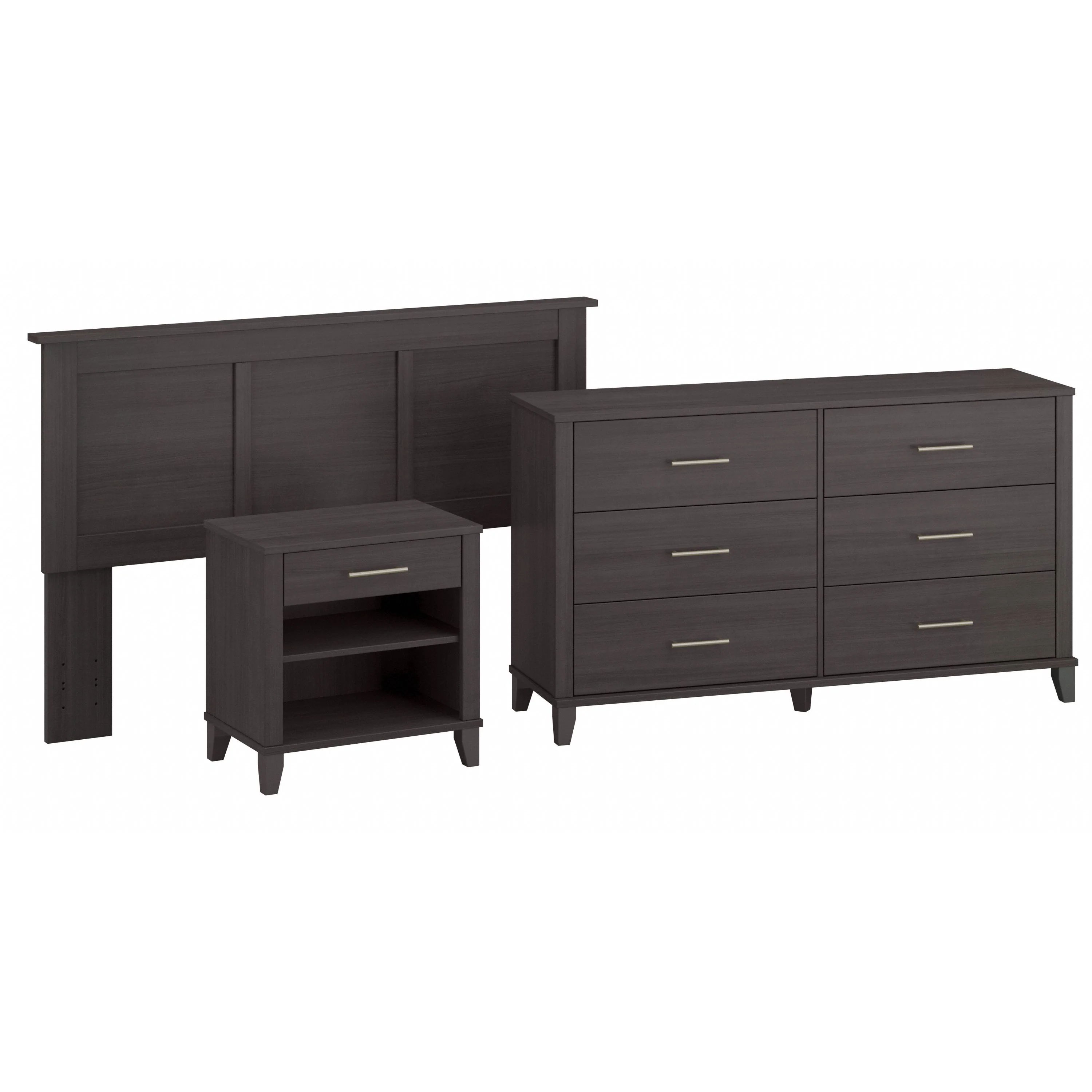 Somerset Full/Queen Size Headboard, Dresser and Nightstand Bedroom Set