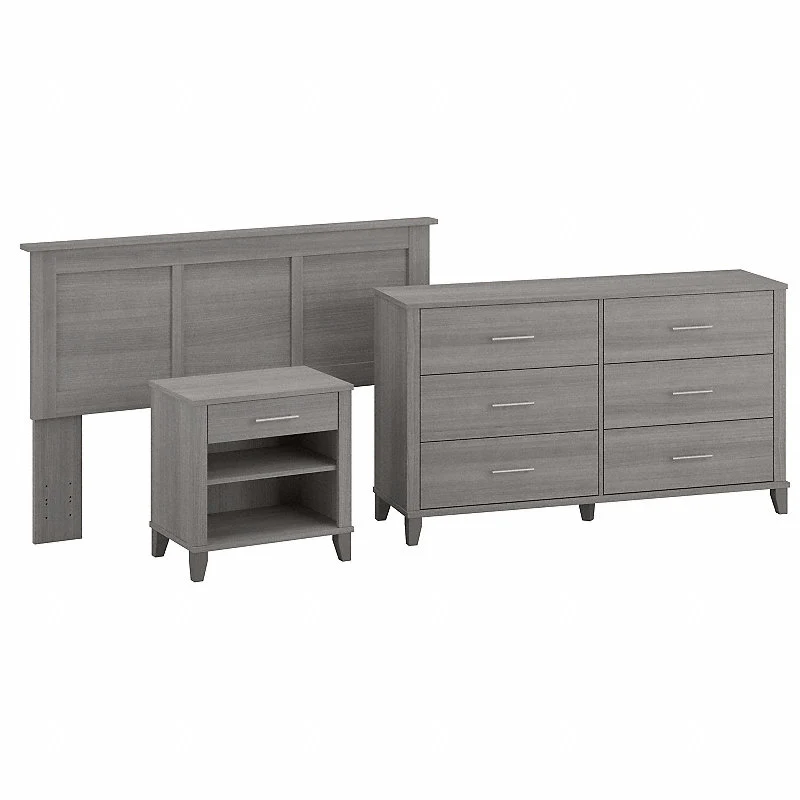 Somerset Full/Queen Size Headboard, Dresser and Nightstand Bedroom Set